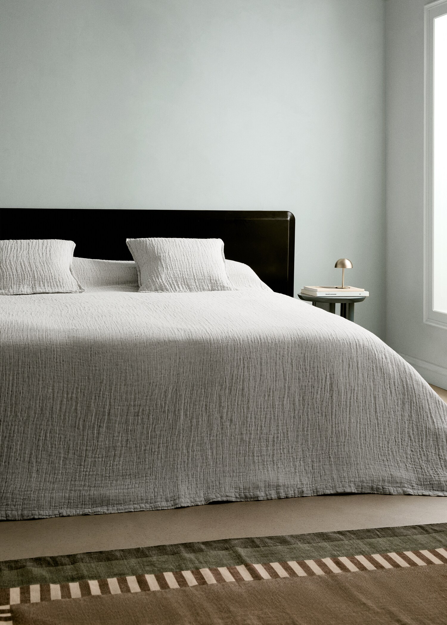Linen cotton melange bedspread for Bed 180/200 cm - General plane