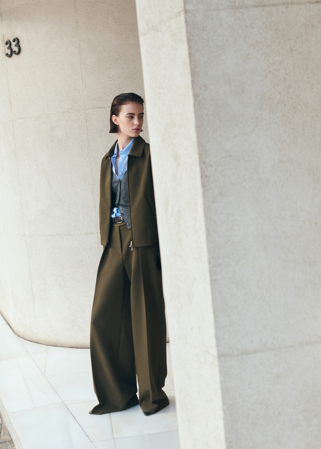 Bomber jacket with shirt collar - image 2