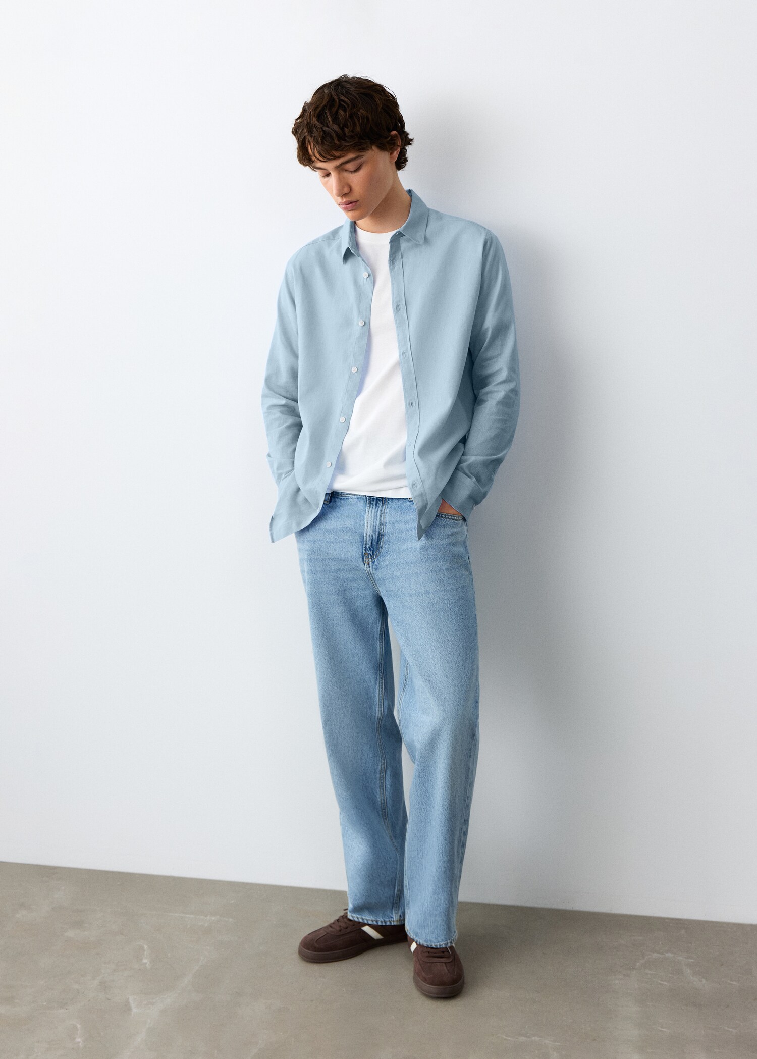 Button linen shirt - General plane