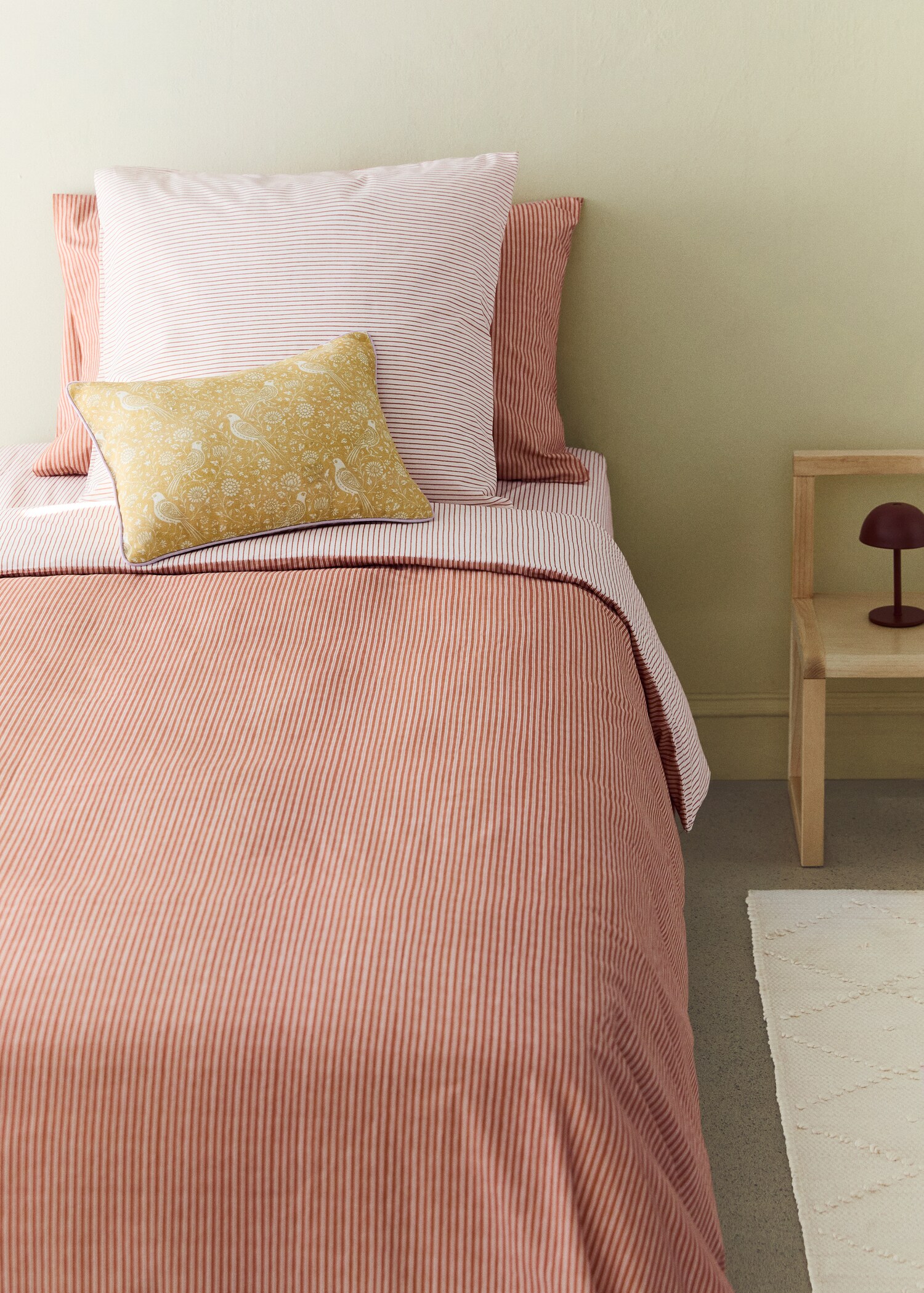 Housse de couette enfant percale de coton à rayures lit 90 cm - Plan général