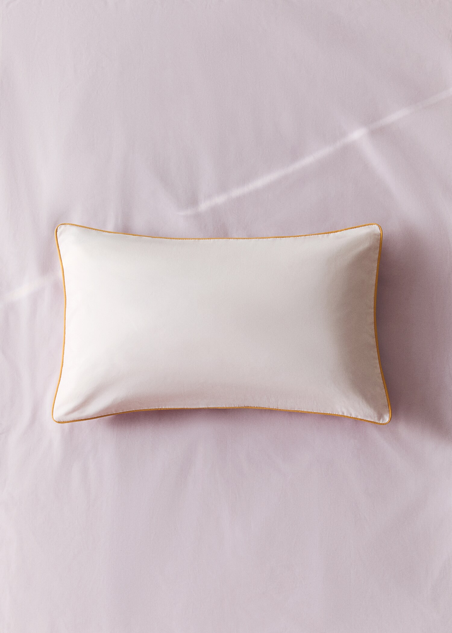 Reversible cotton percale cot pillowcase with contrast piping 30x50 cm - General plane