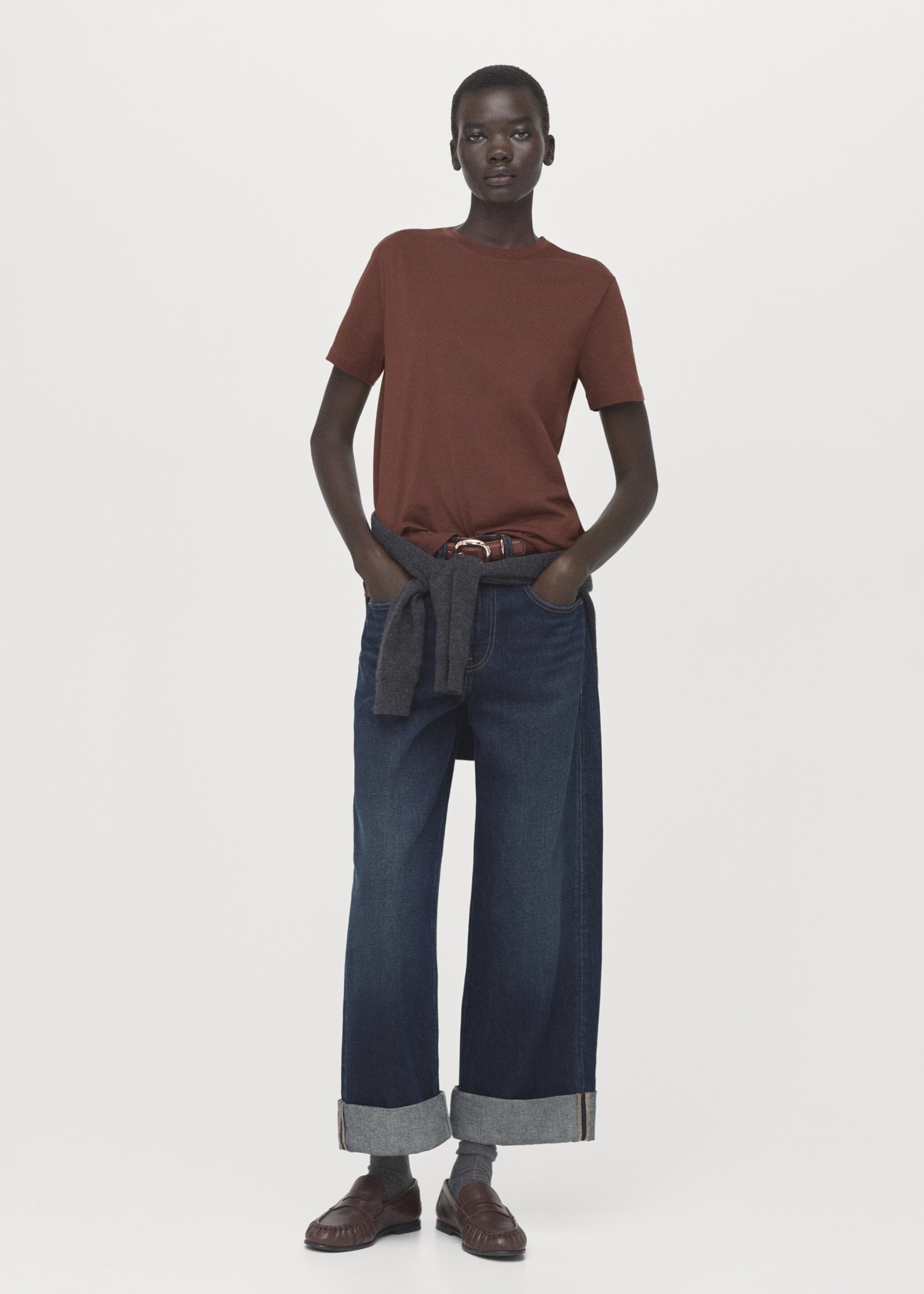 Short-sleeved cotton t-shirt - General plane, Russet. Ref: 27054090-00.