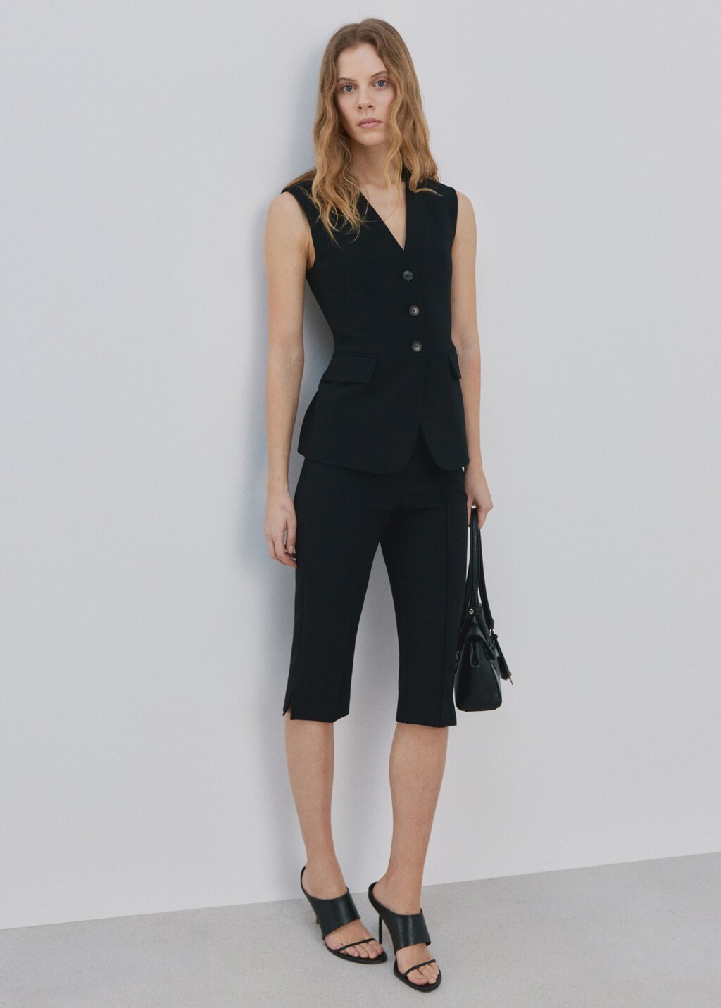 Fitted suit waistcoat