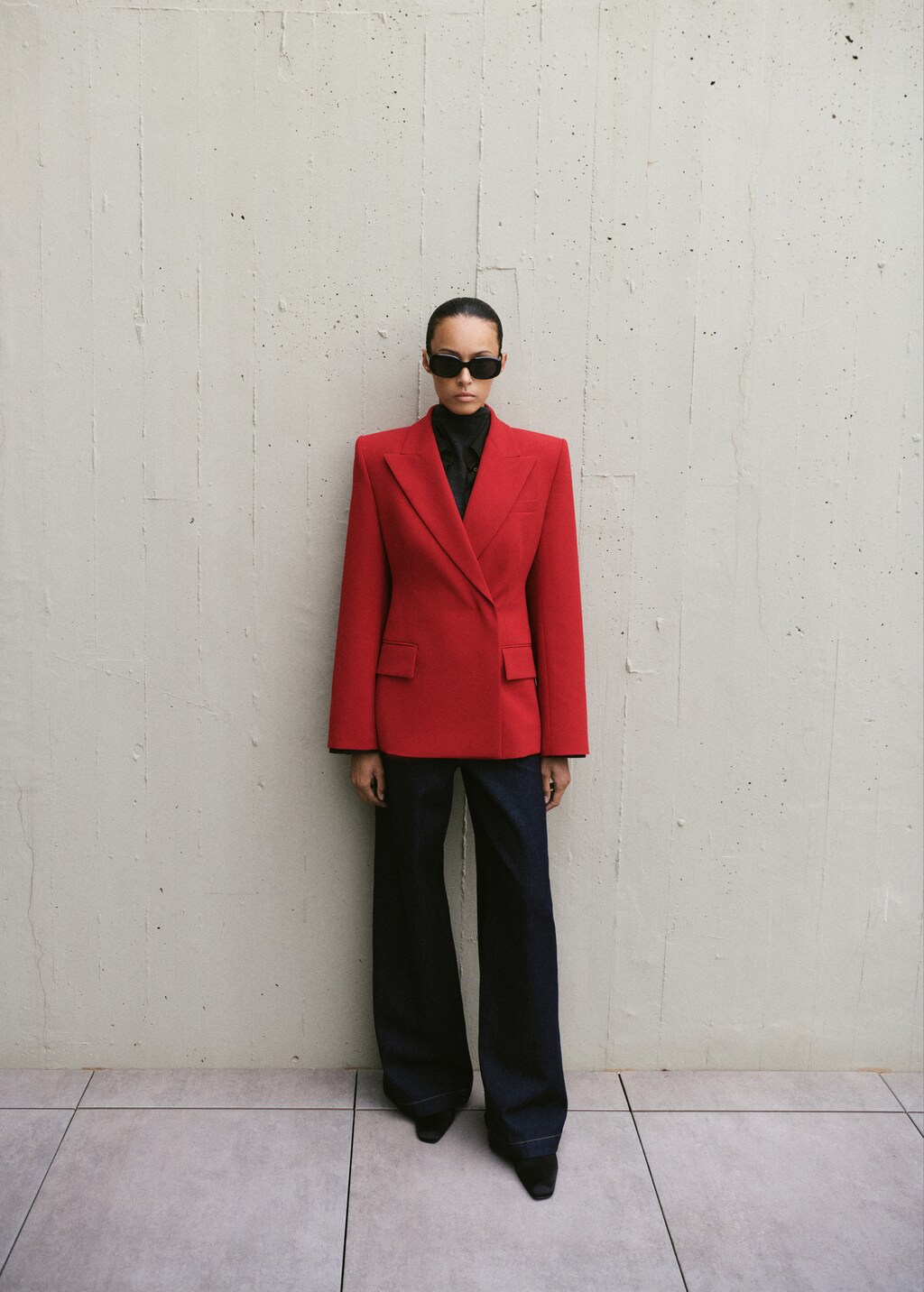 Mango Fitted double-breasted blazer