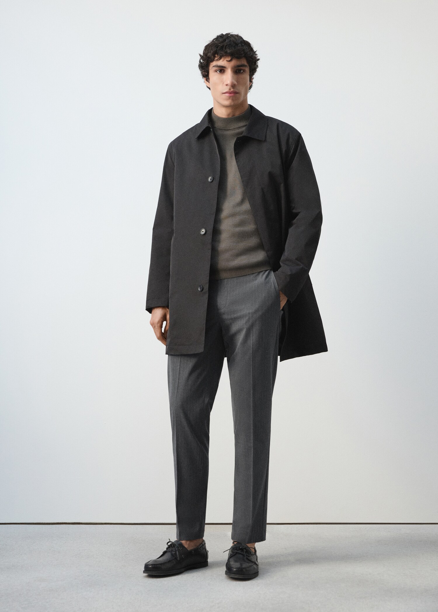 Slim-fit chalk-stripe trousers - General plane