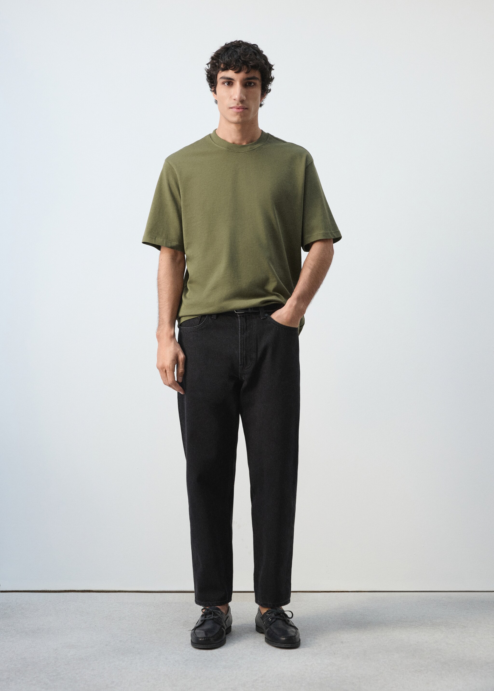 Camiseta heavy weight relaxed fit - Plano general, Verde oscuro. Ref: 27054430-00.