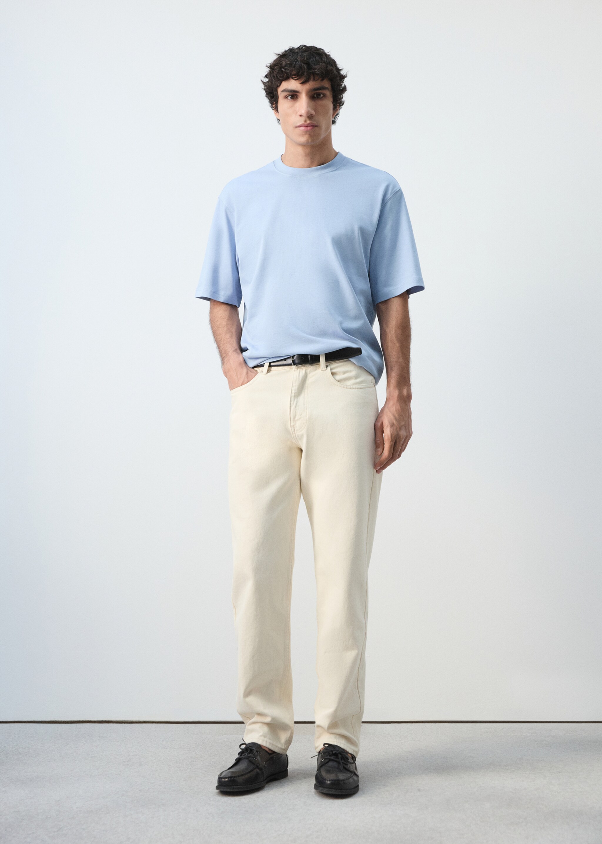 Camiseta heavy weight relaxed fit - Plano general, Azul celeste. Ref: 27054430-00.