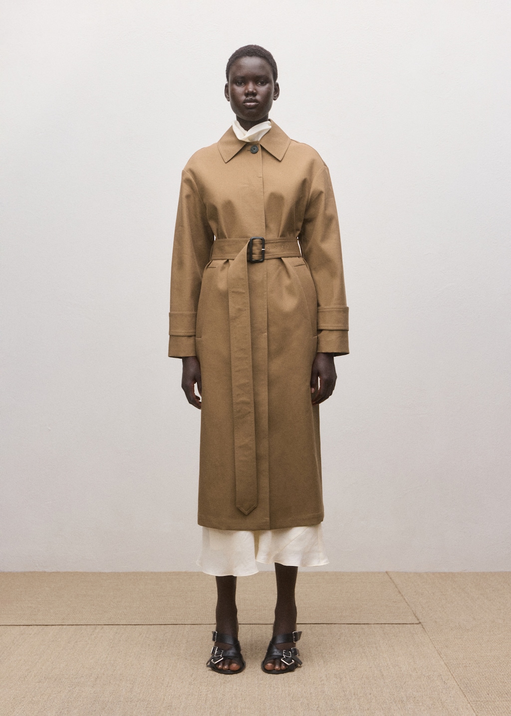 Mango Cotton trench coat with belt