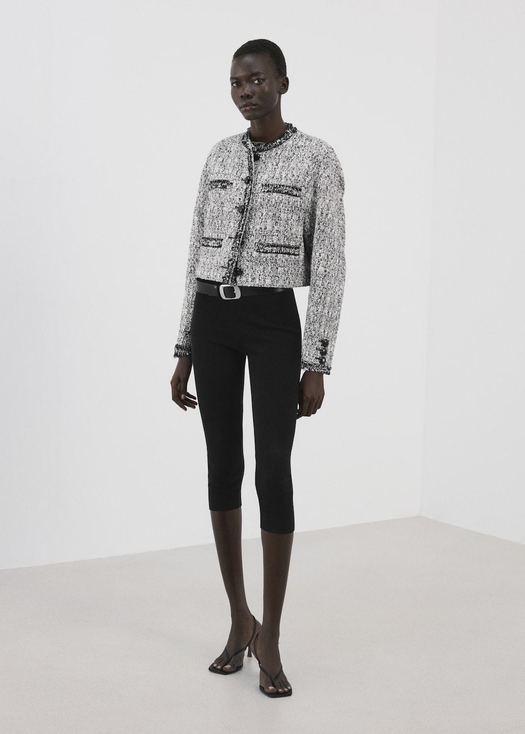 Mango Tweed jacket with frayed ends