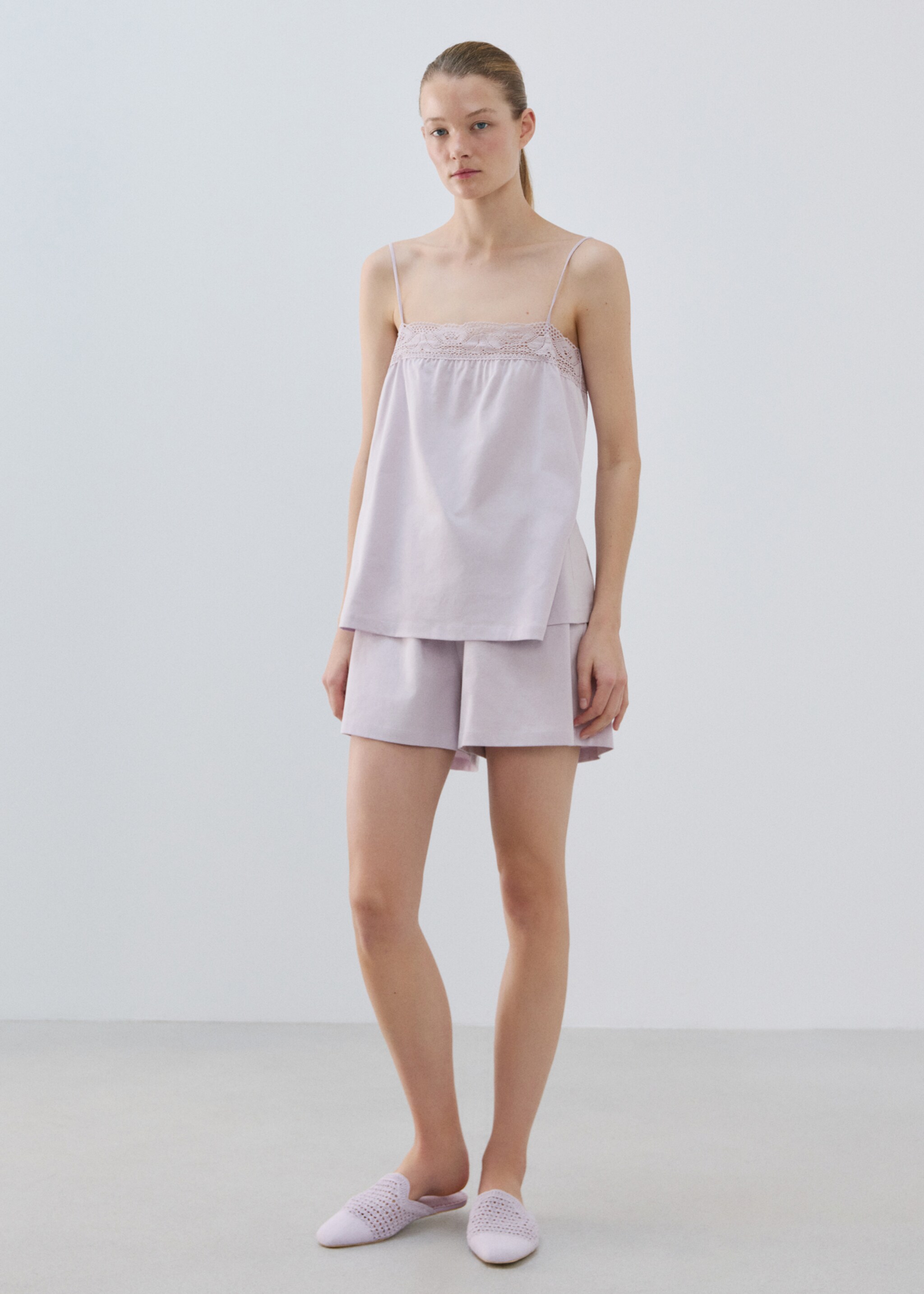 Short coton - Plan général, Lilas. Ref: 27054768-00.