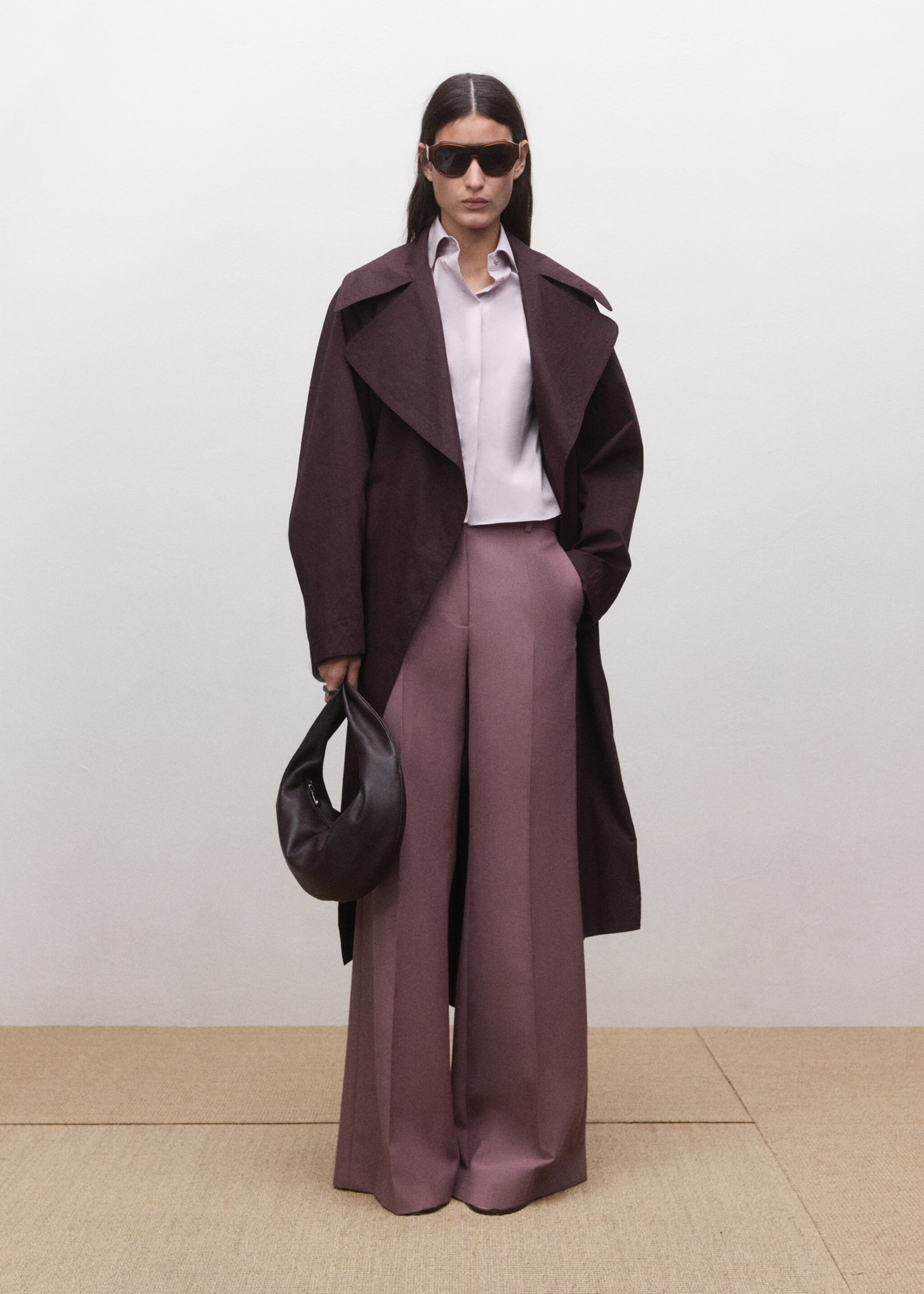 Chemise coton cintrée - Plan général, Lilas. Ref: 27054788-00.