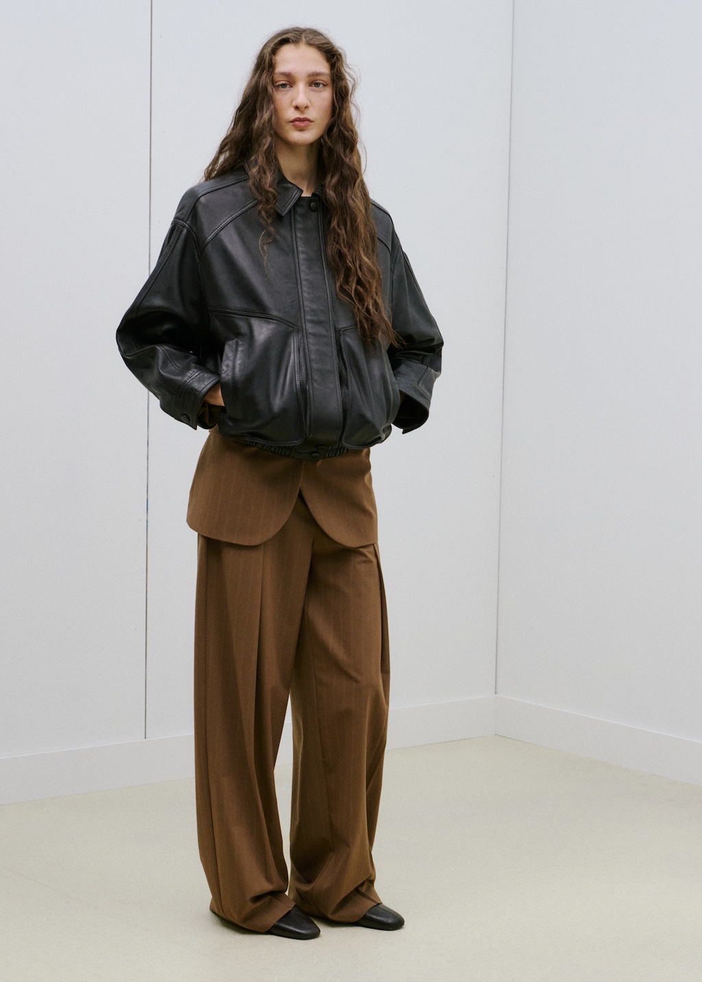 Pinstripe suit trousers - image 2