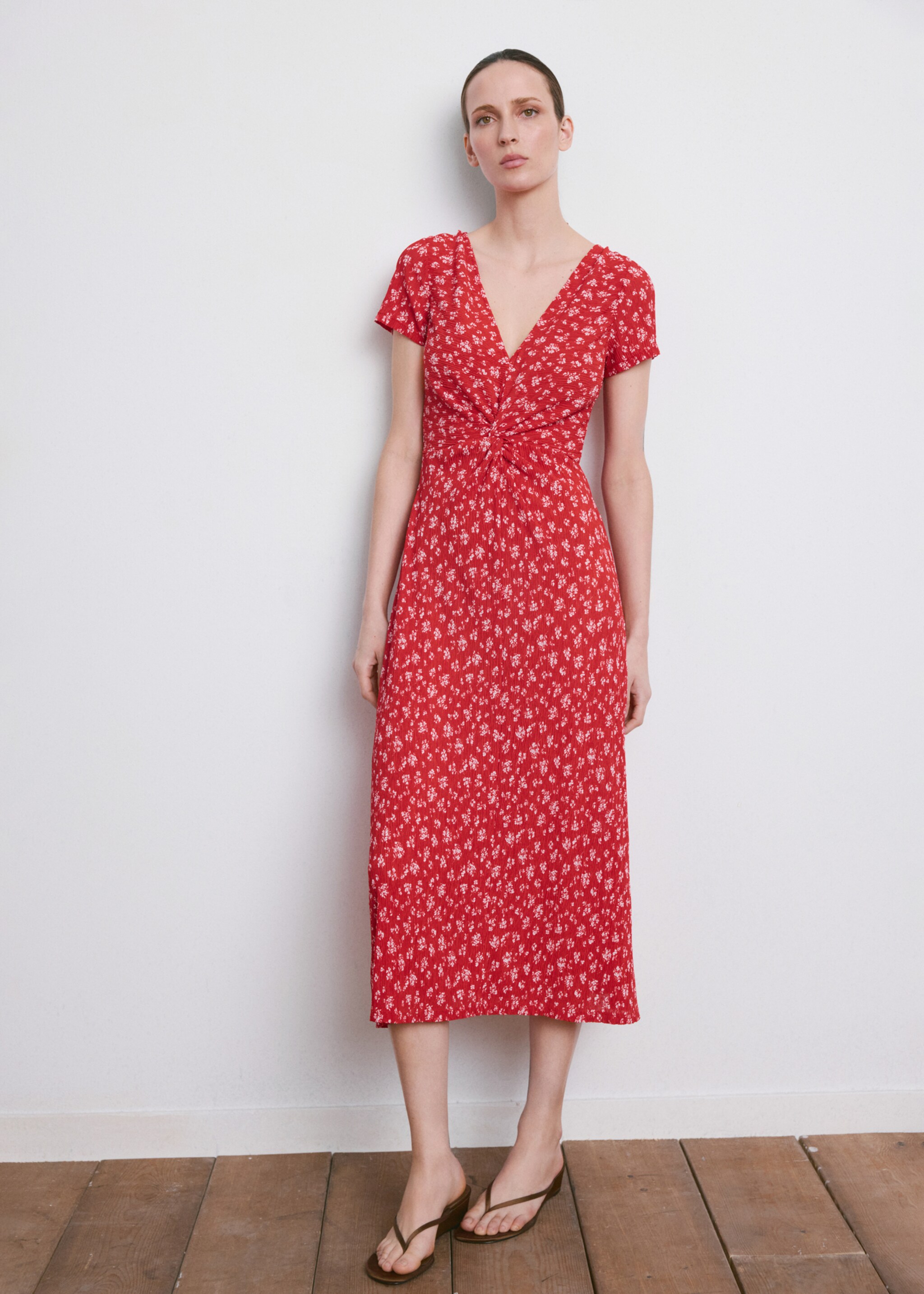Printed midi-dress - General plane, Red. Ref: 27055825-00.