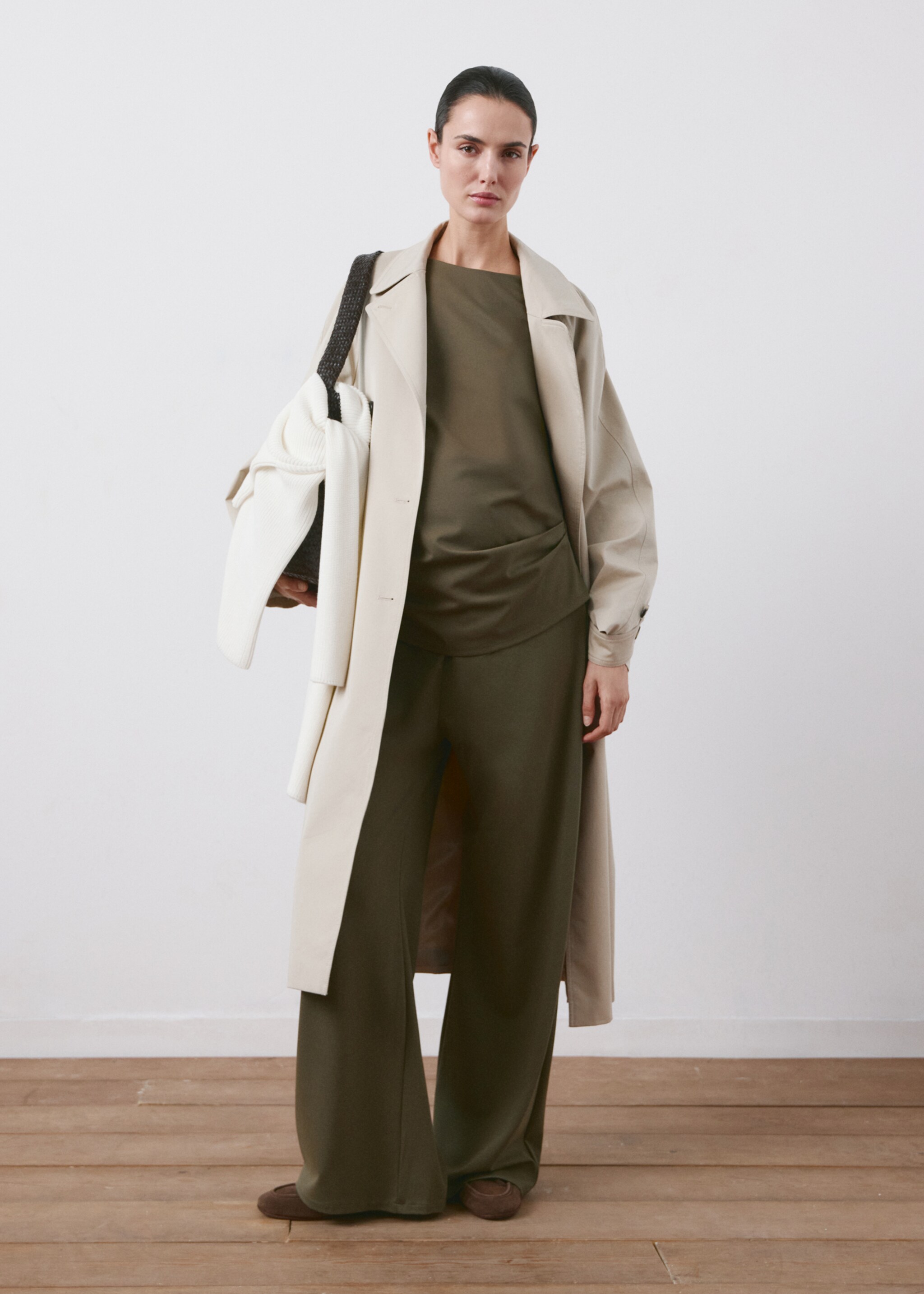 Ruched maternity T-shirt - General plane, Khaki. Ref: 27055837-00.