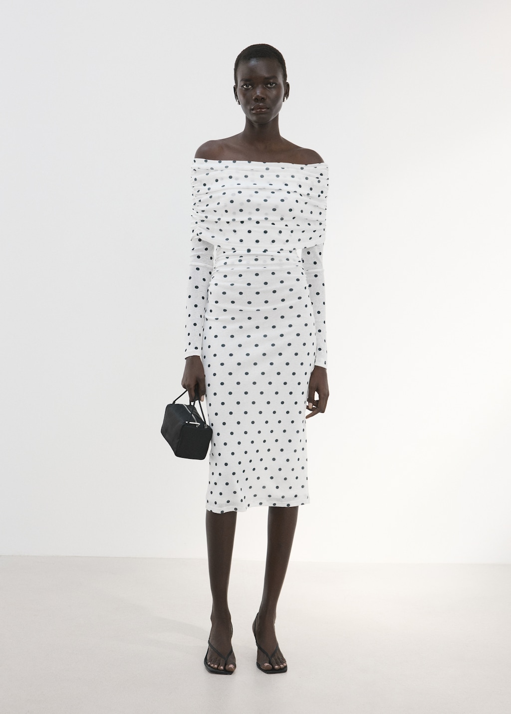 Polka-dot strapless dress - image 2