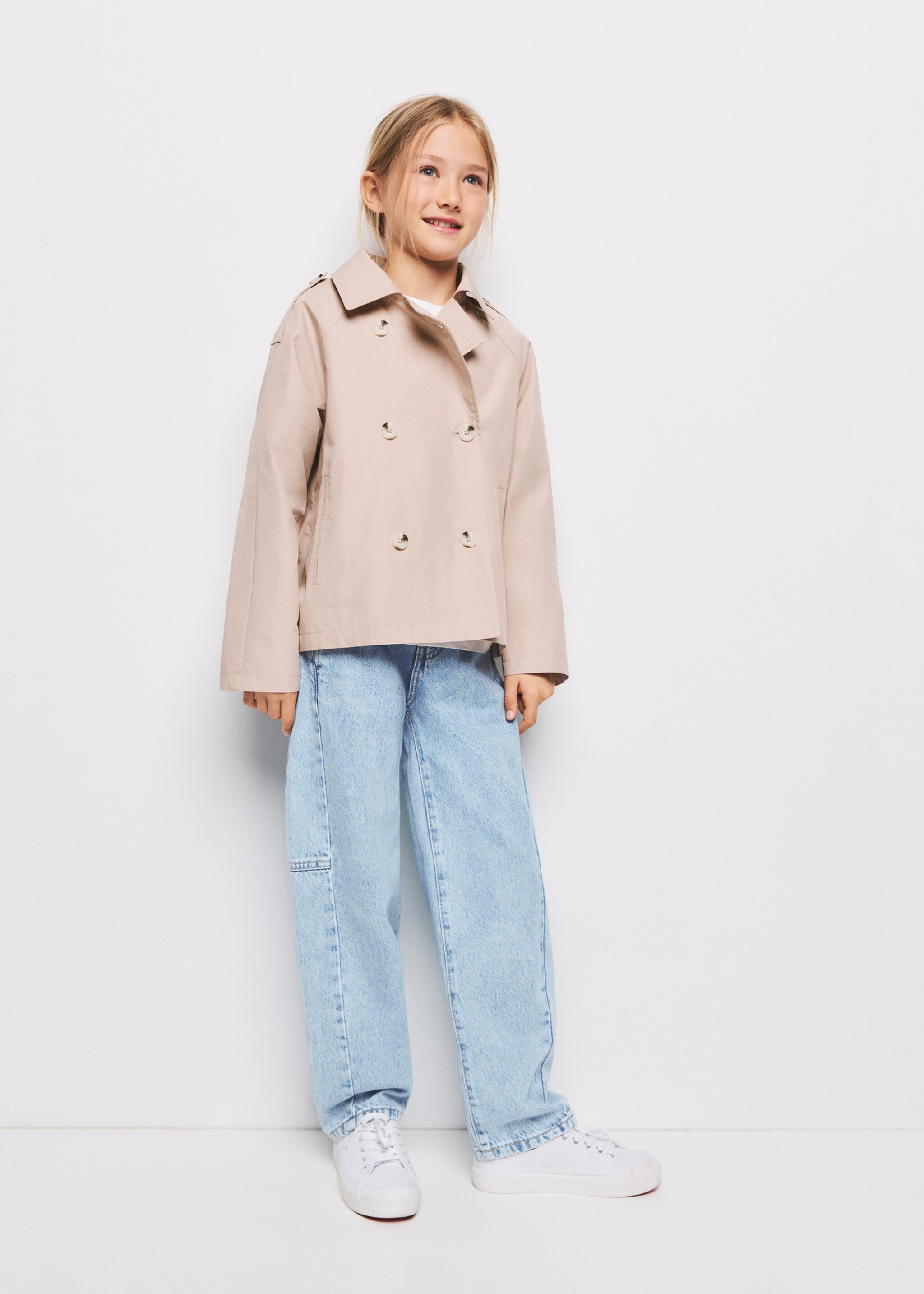 Double-breasted trench coat - General plane, Pink. Ref: 27055928-00.