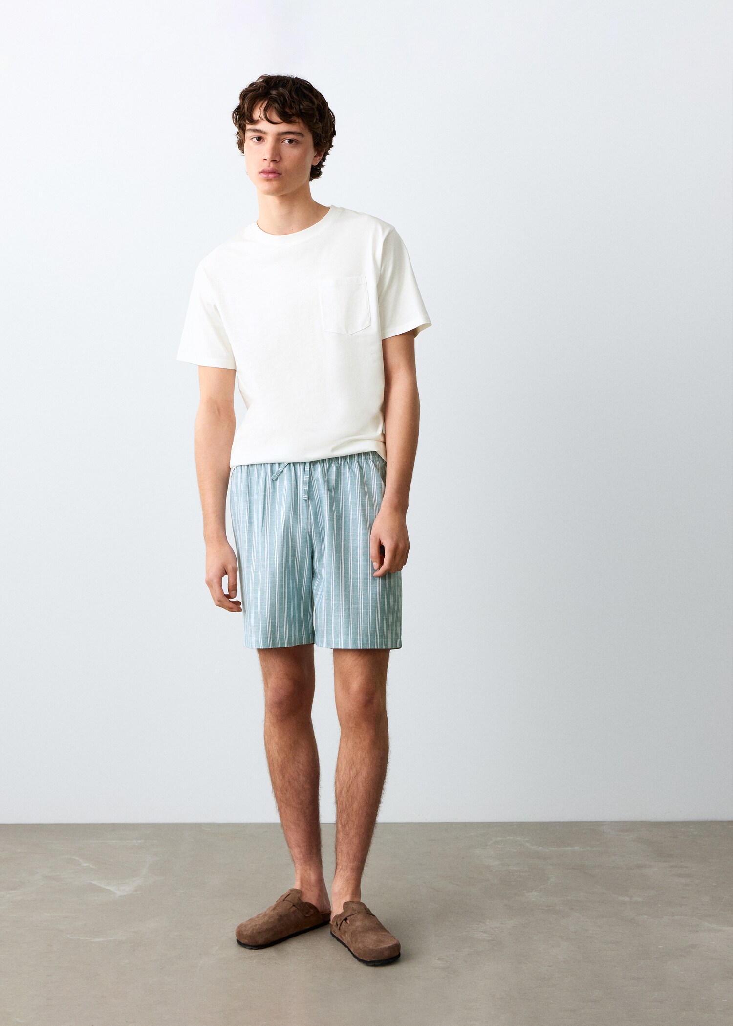 Pyjama court coton rayures - Plan général