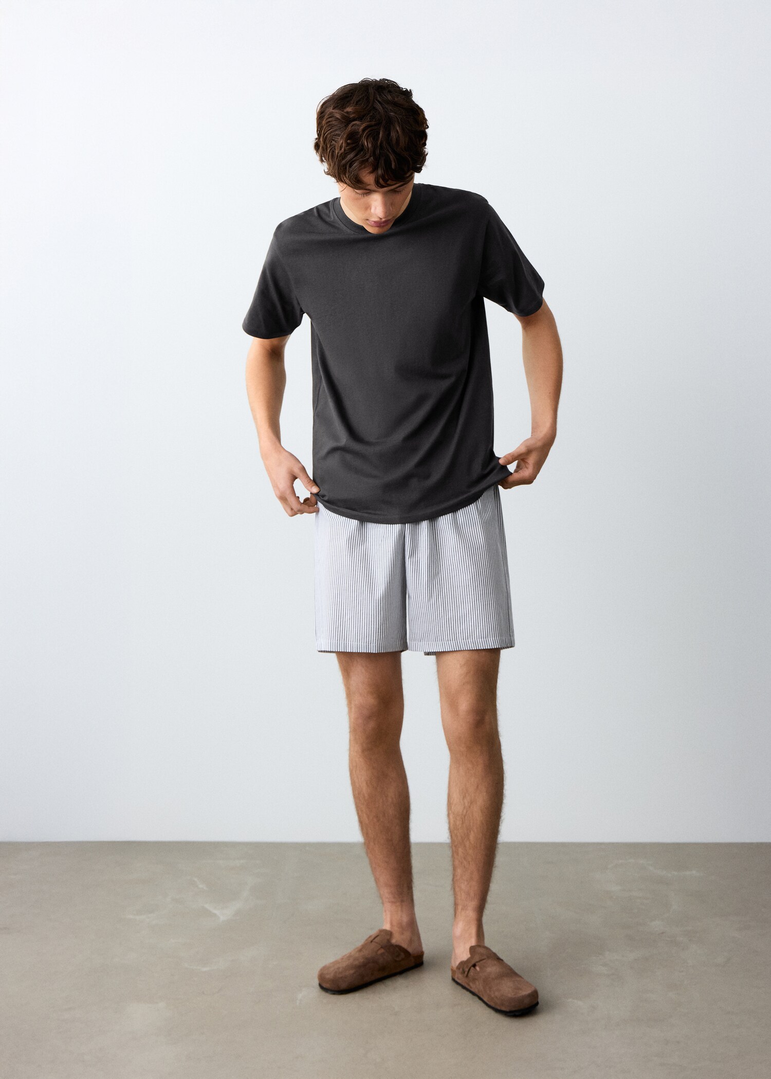 Pyjama court coton rayures - Plan général