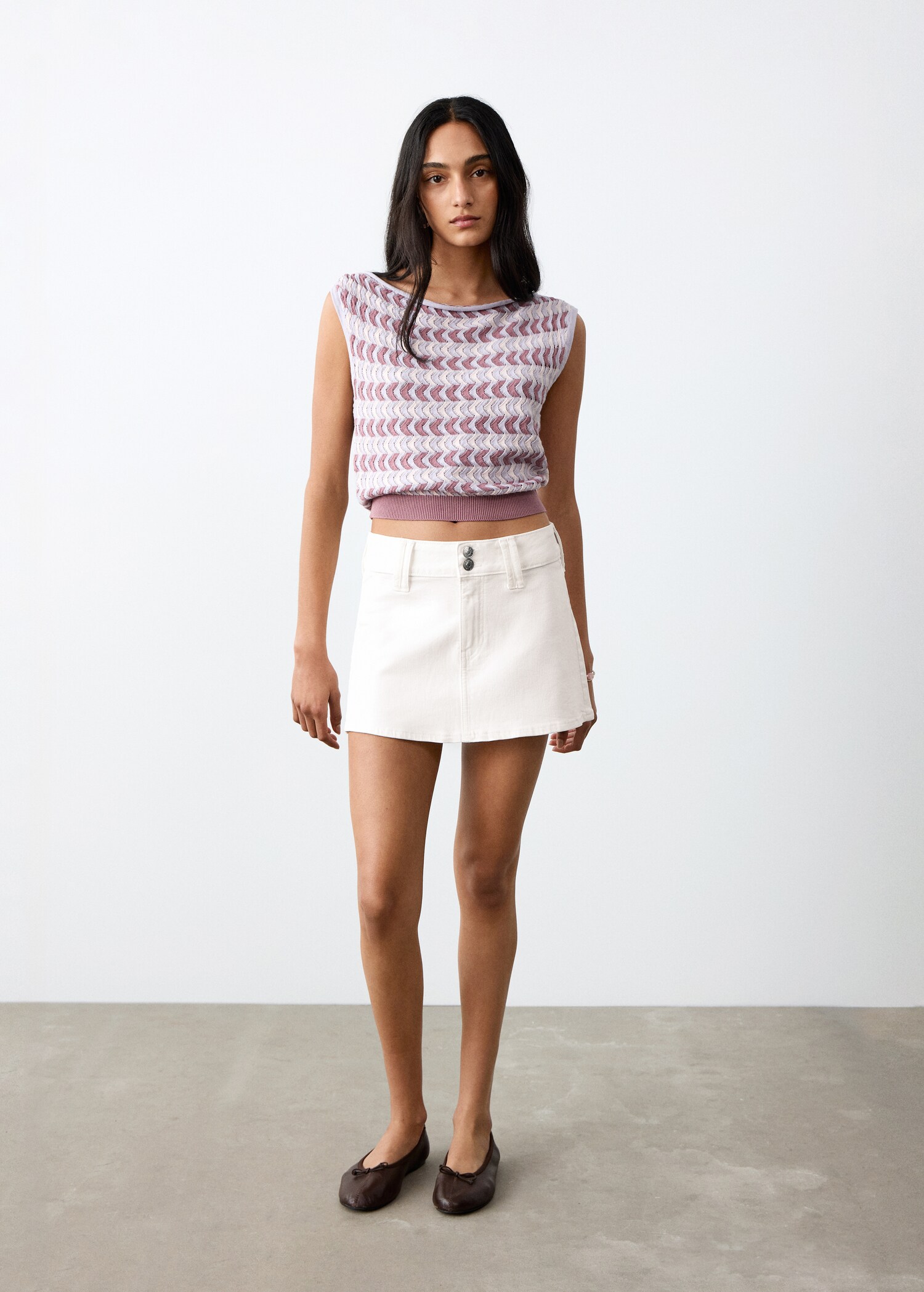 Denim short skirt - General plane