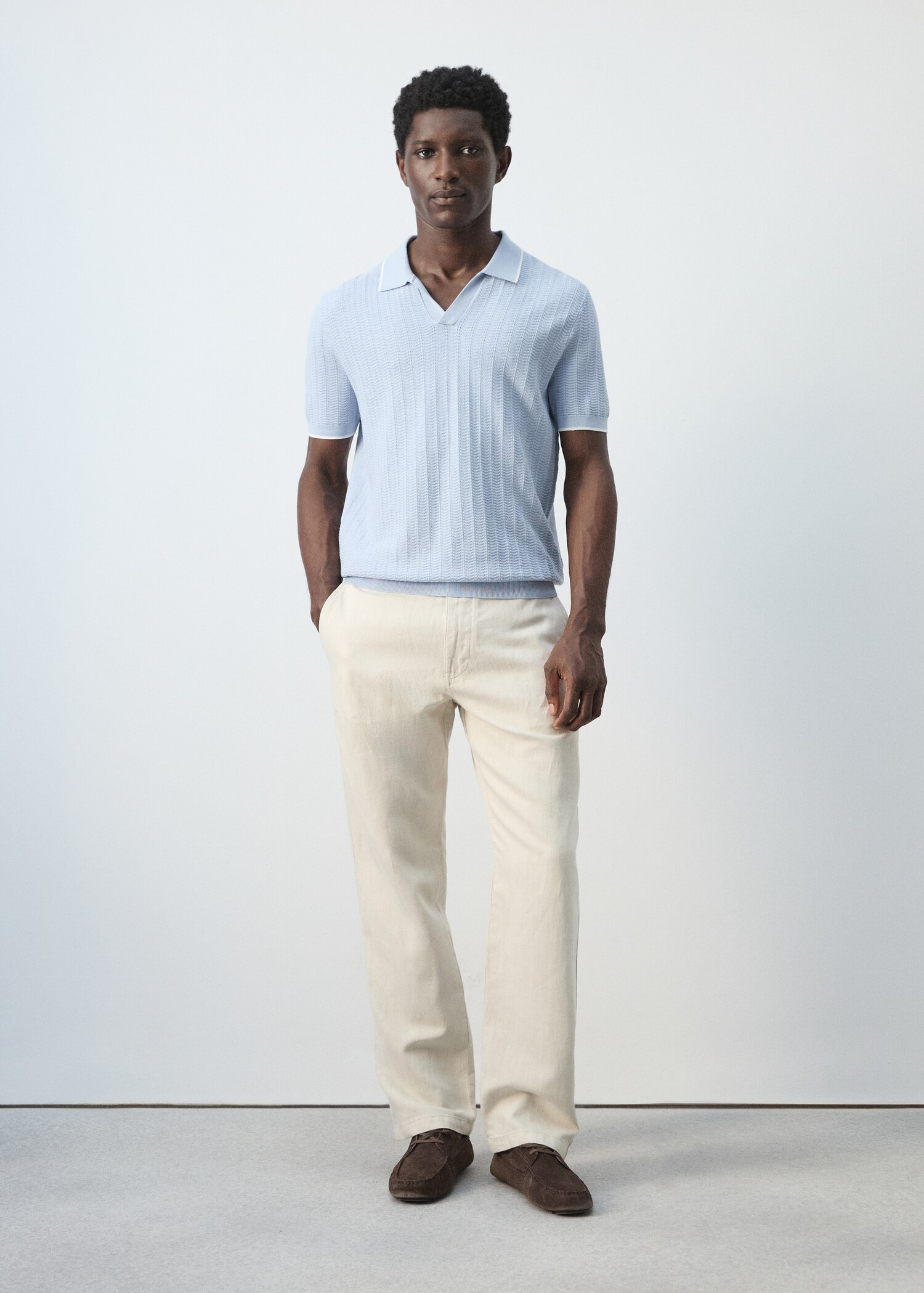 Πόλο λεπτή πλέξη ανάγλυφο - Γενικό πλάνο