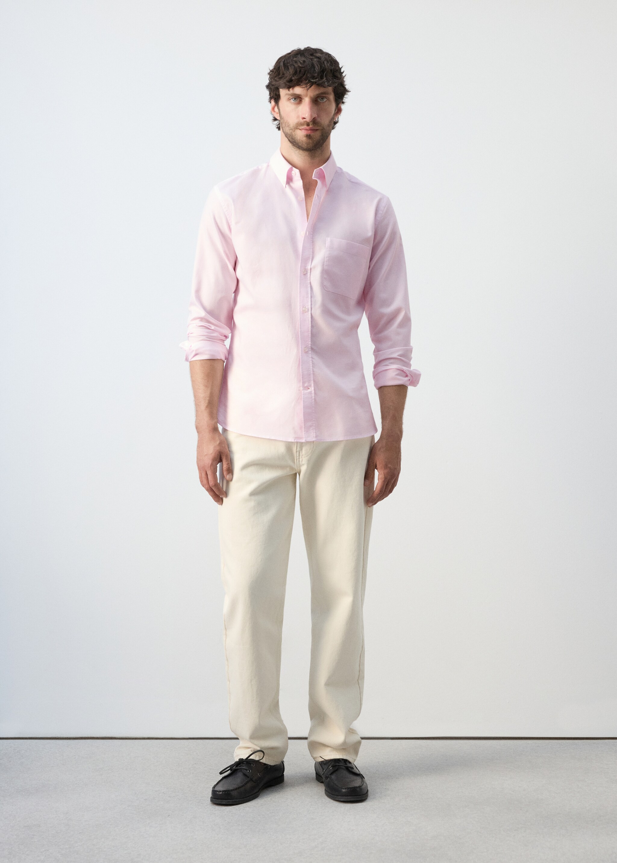 100% cotton Oxford shirt, regular fit - General plane, Pastel Pink. Ref: 27055946-00.