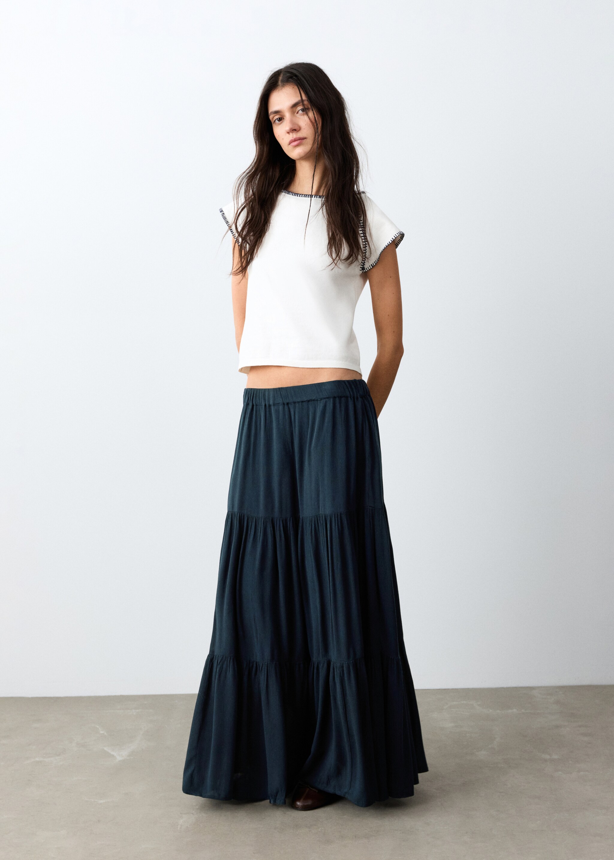 Flowing panel skirt - General plane, Navy. Ref: 27055958-00.