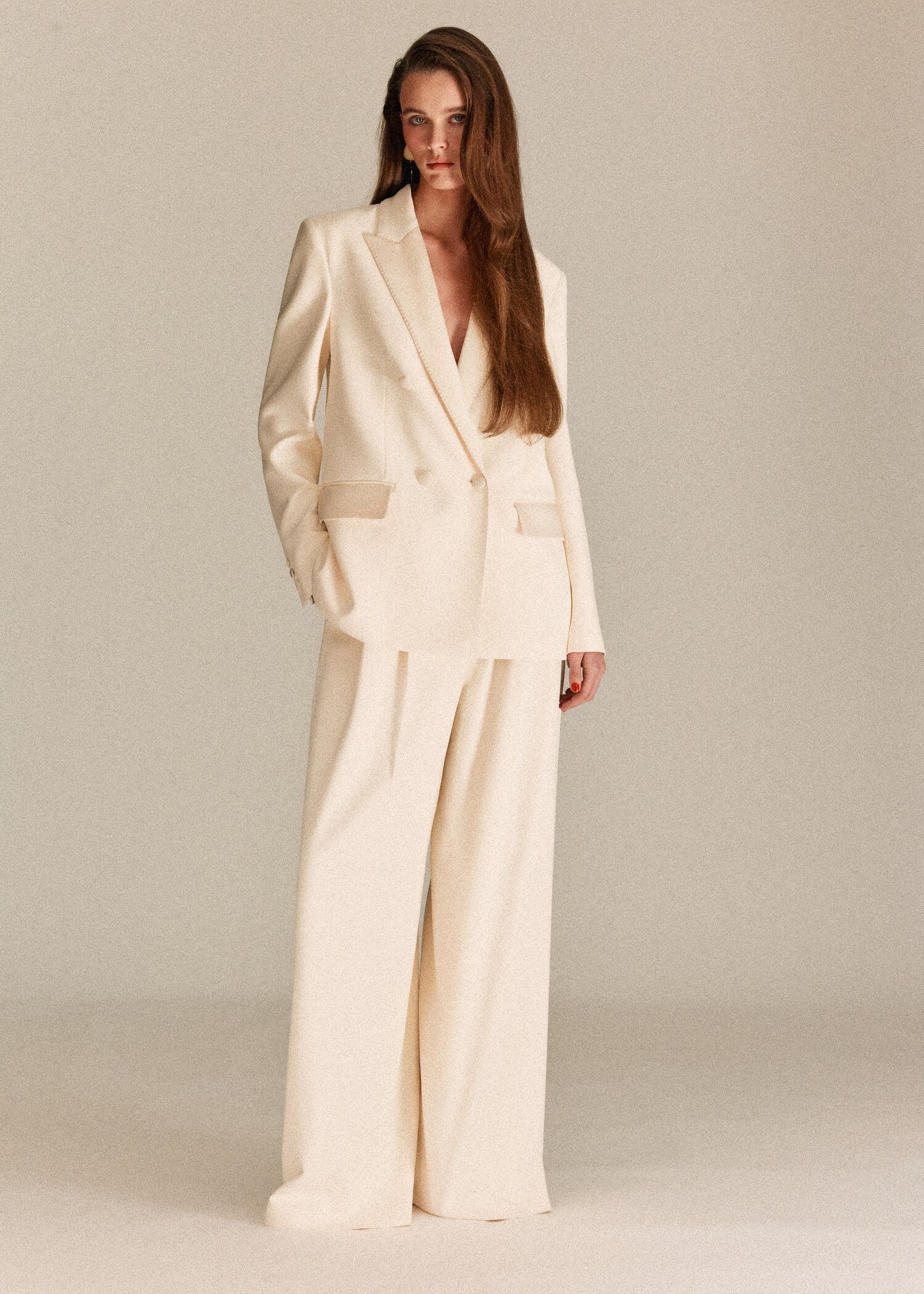 Topstitched lapel blazer - General plane