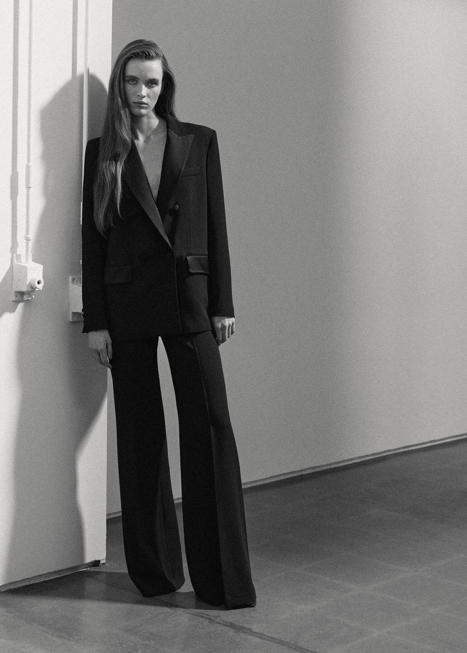 Topstitched lapel blazer - General plane