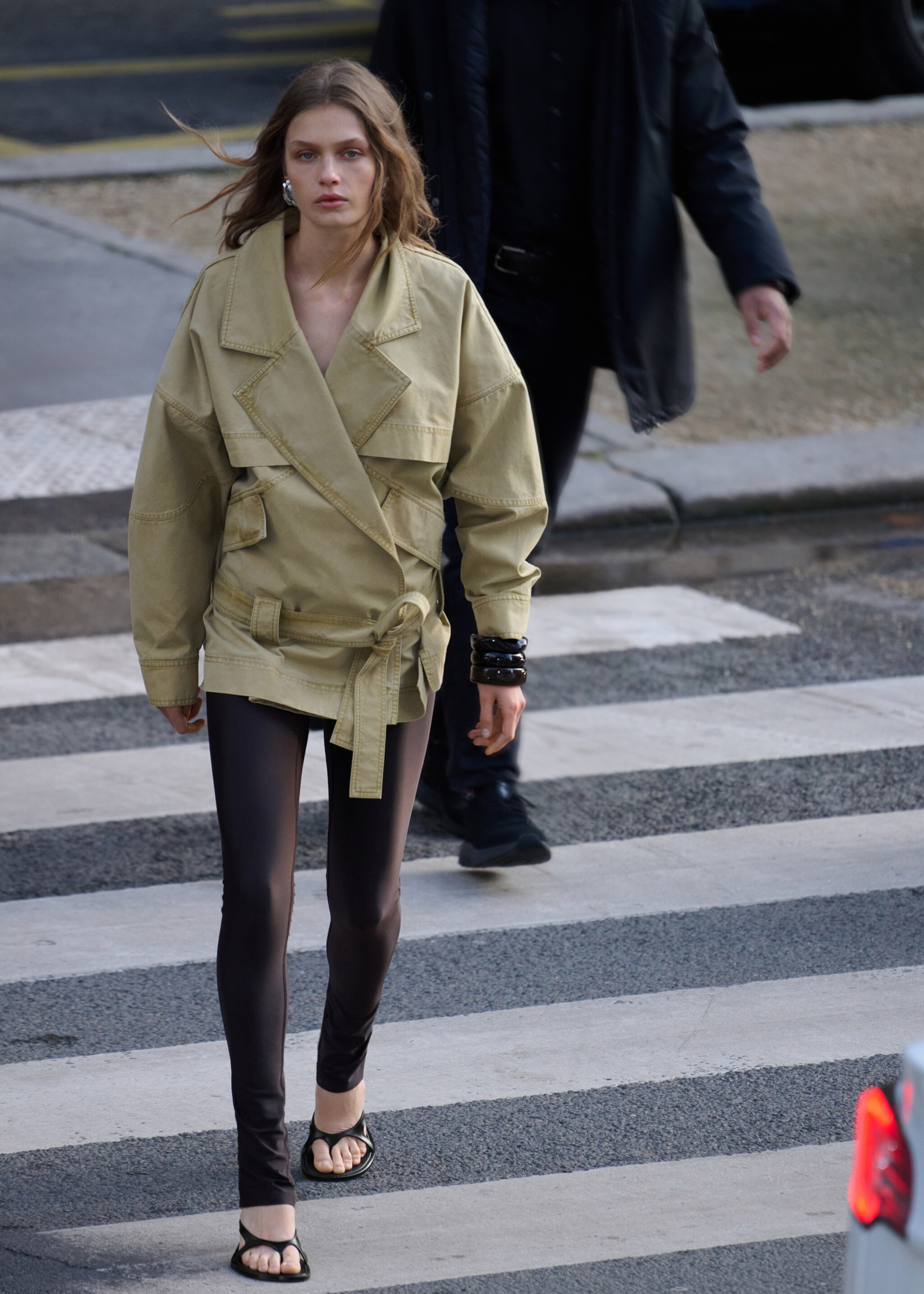 Leggings with zipped hem - General plane, Brown. Ref: 27055996-00.