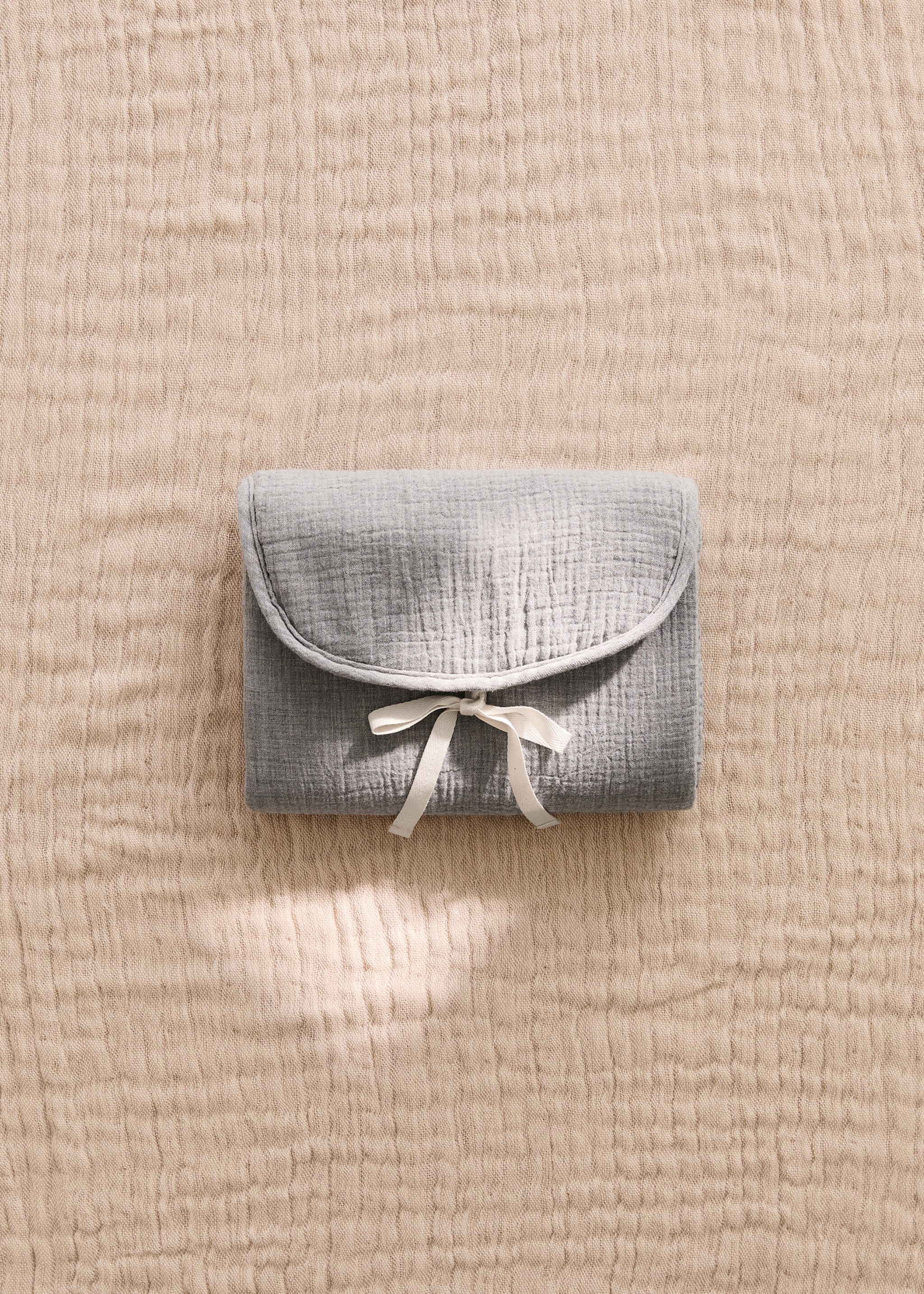 Baby changing mat in cotton gauze - General plane, Grey. Ref: 27056357-00.