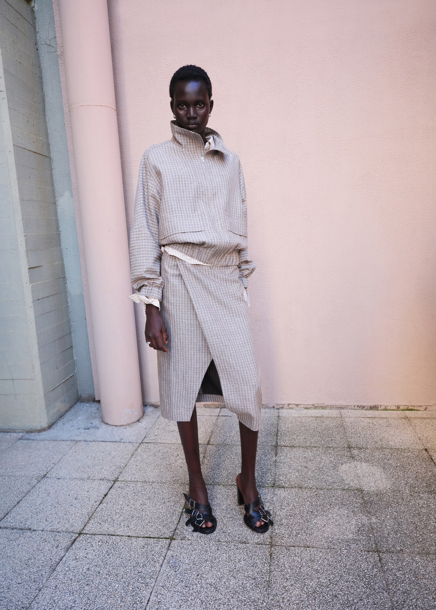 Check wrap skirt - General plane