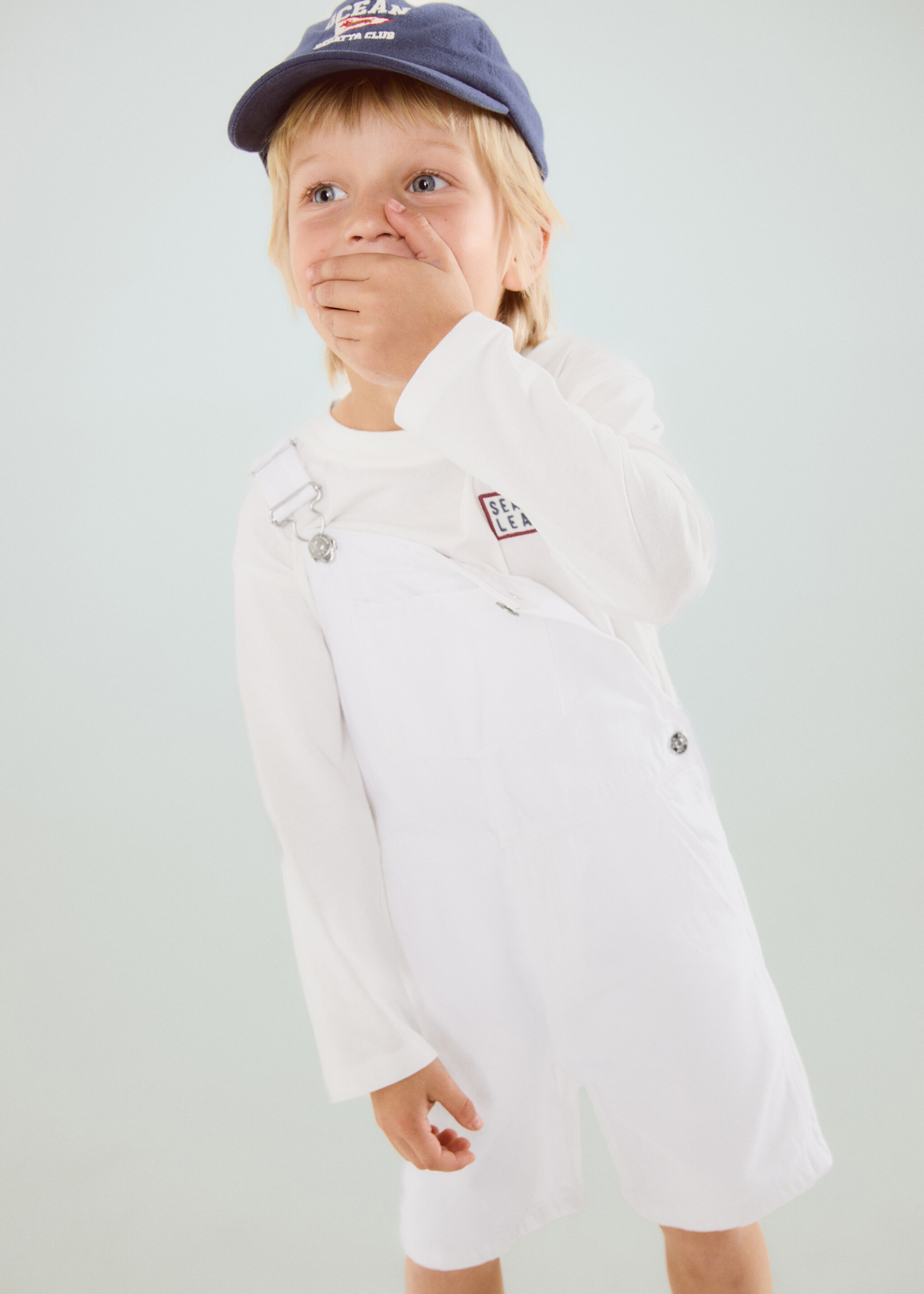 Pockets cotton dungarees - General plane, White. Ref: 27056727-00.