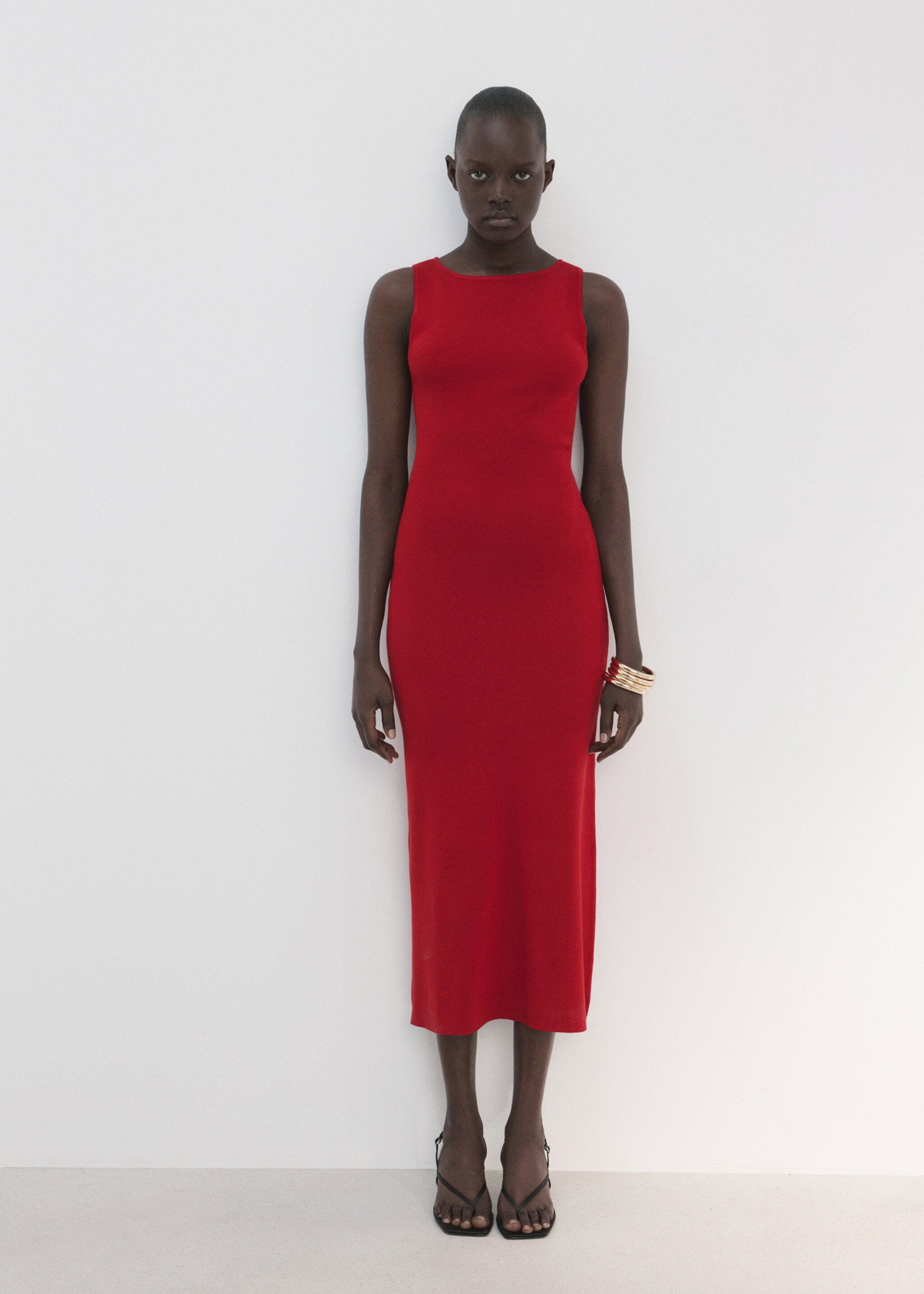 Fitted midi-dress - General plane, Red. Ref: 27057140-00.