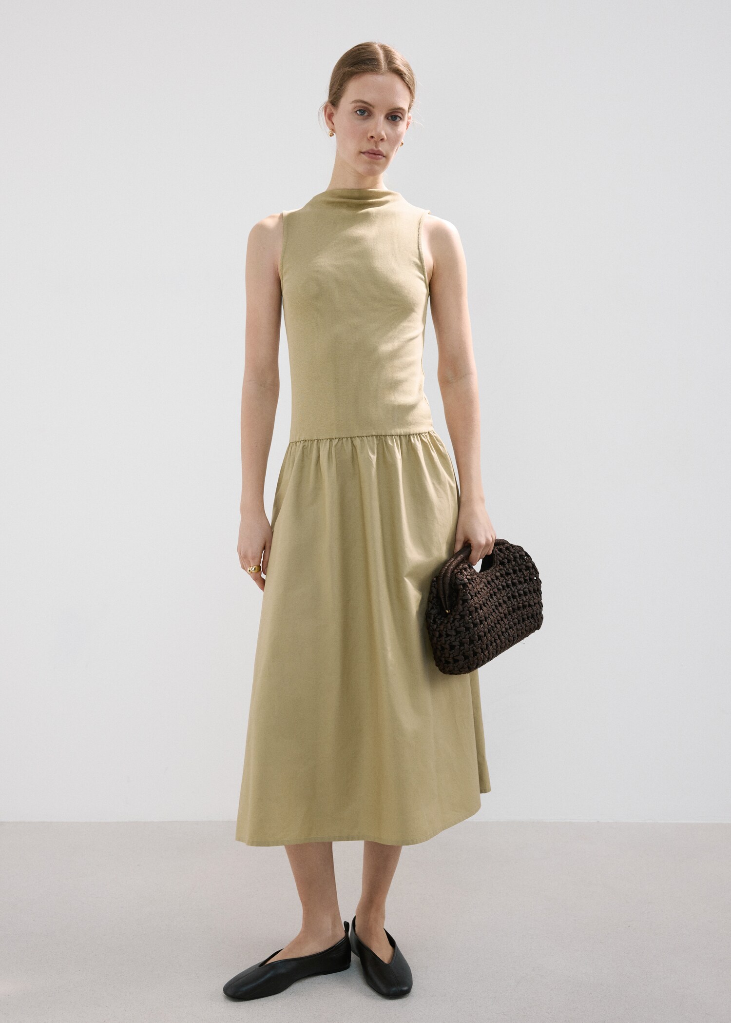 Vestido combinado algodón - Plano general