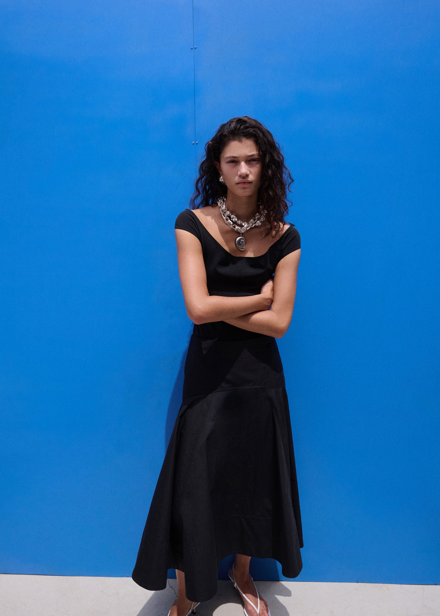 A-line skirt with seams - General plane