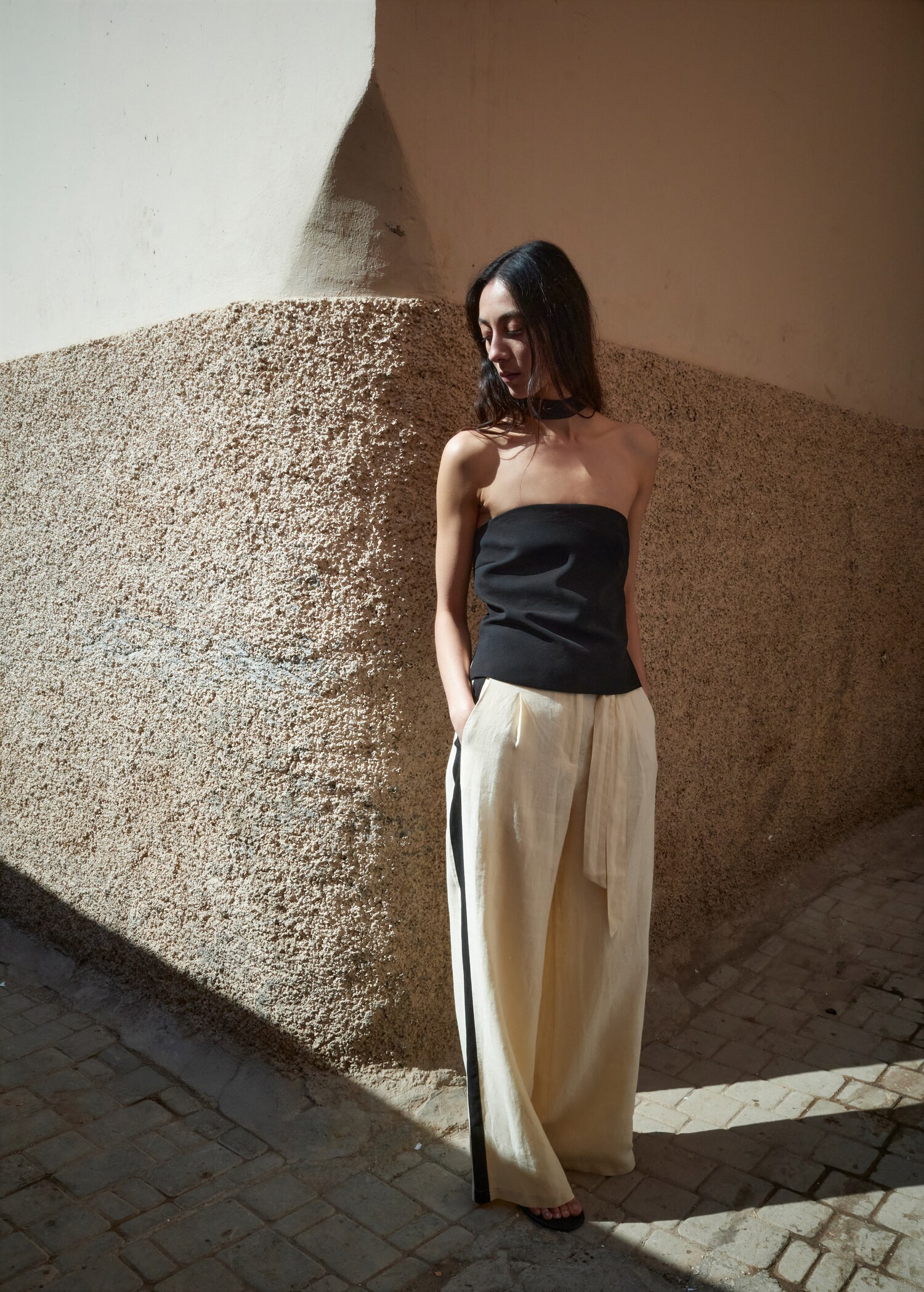 Top lyocell cuello halter - Plano general