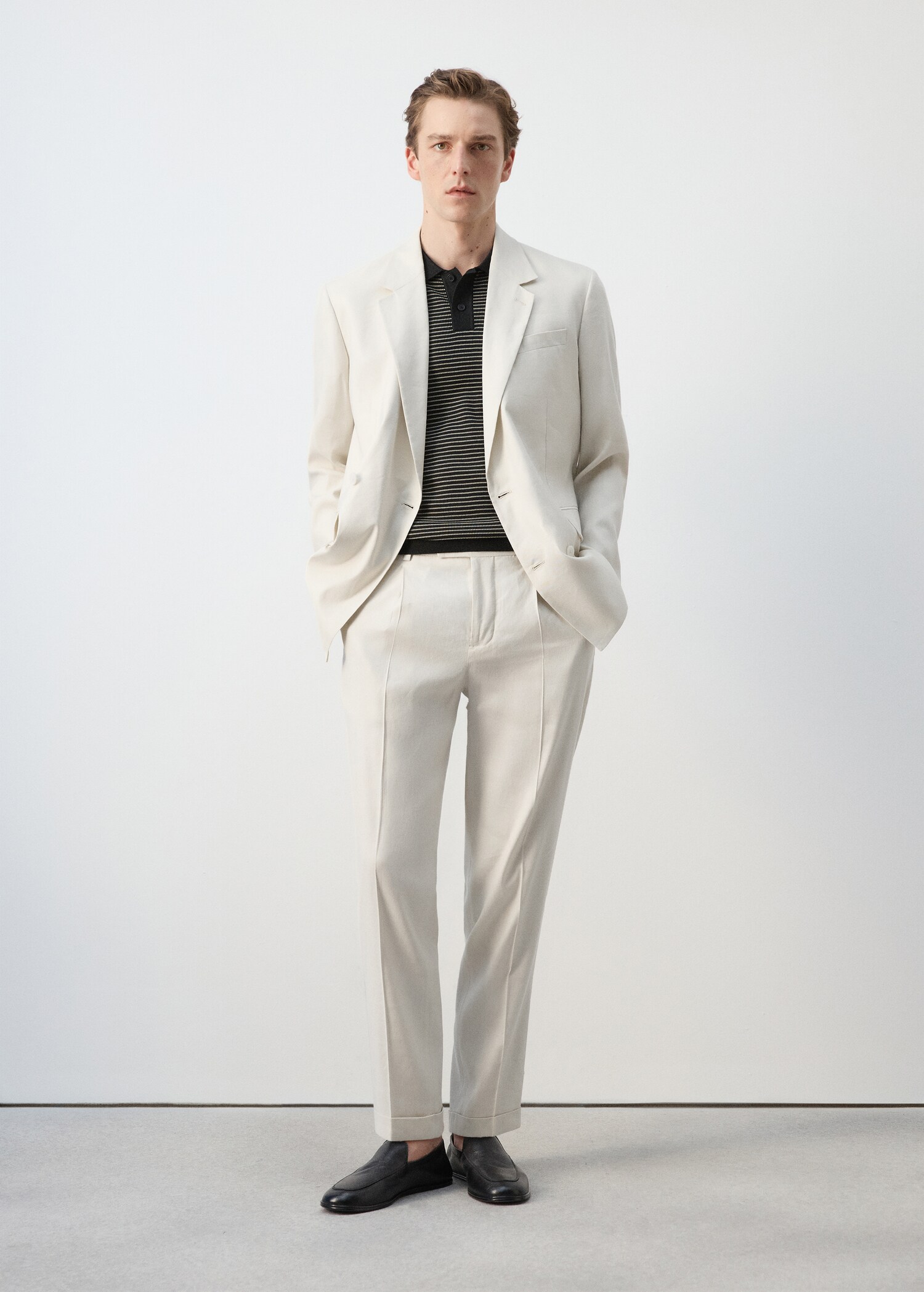 Boston regular-fit suit trousers - General plane