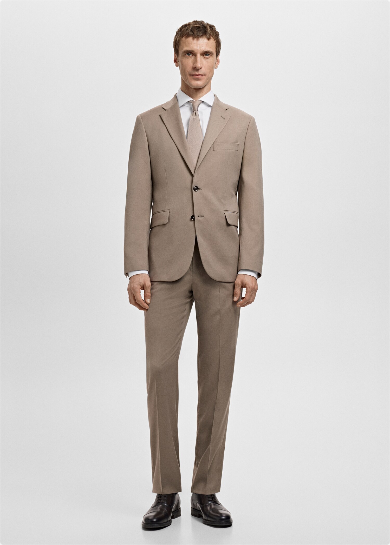 Slim-fit cotton poplin suit shirt - General plane