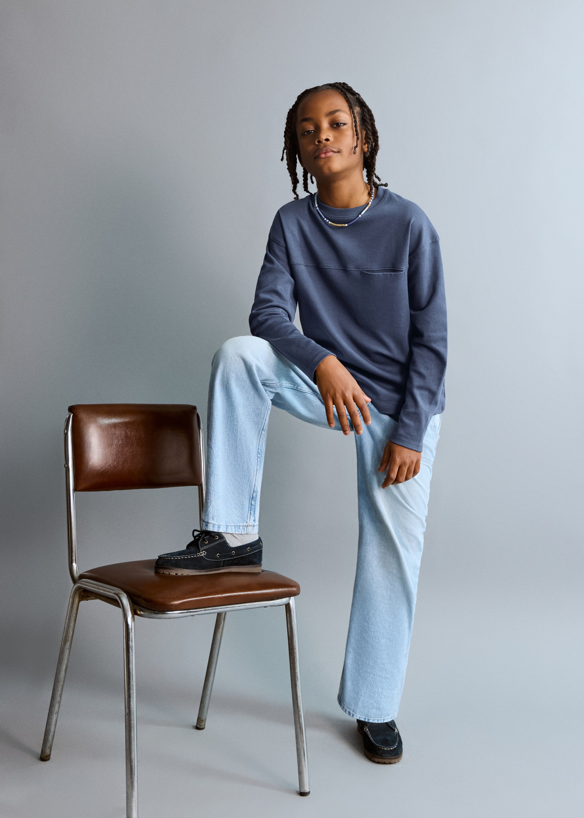 Camiseta costura bolsillo - Plano general, Azul noche. Ref: 27061197-00.