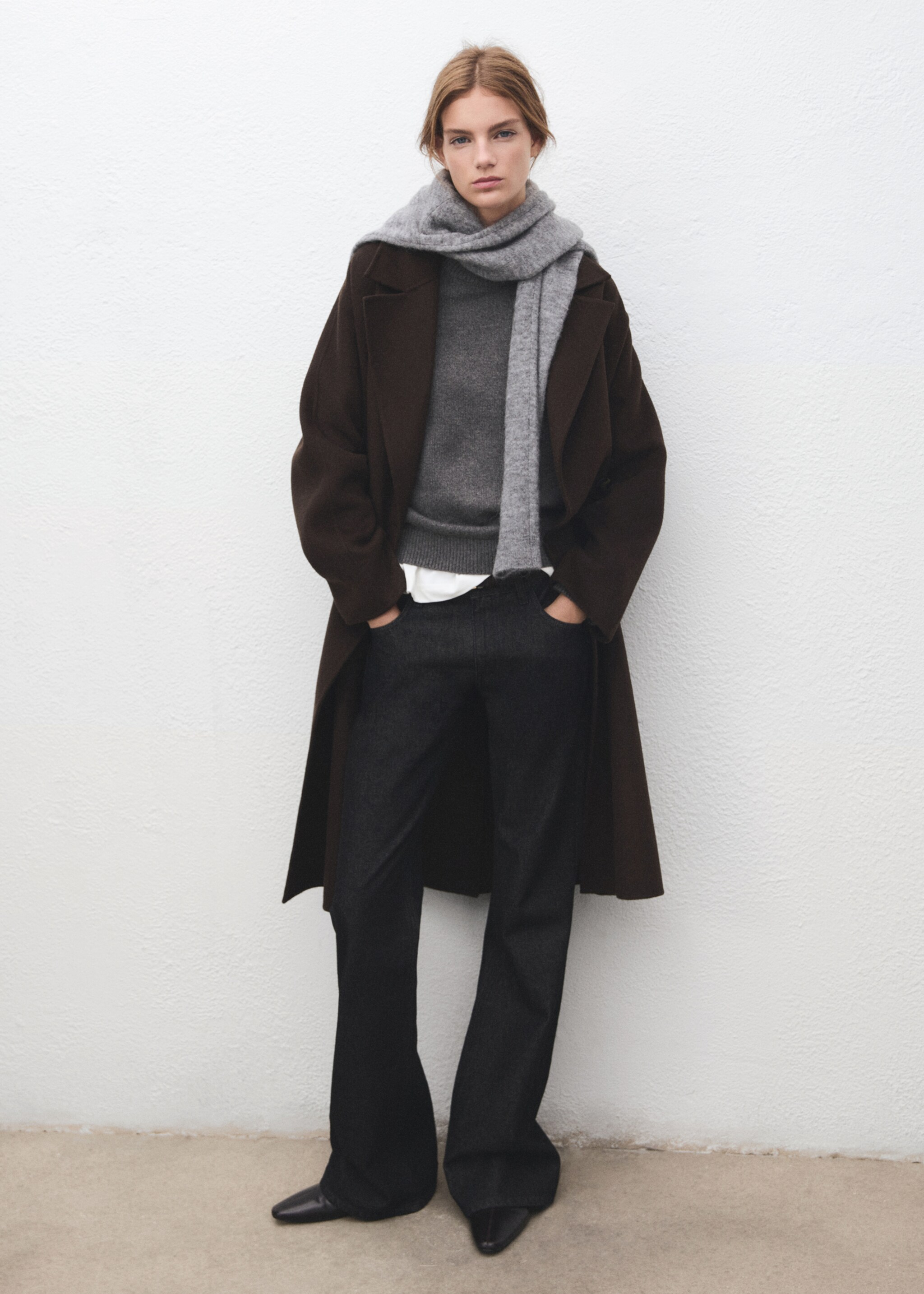 Handmade oversized wool coat - General plane, Chocolate. Ref: 27061209-00.