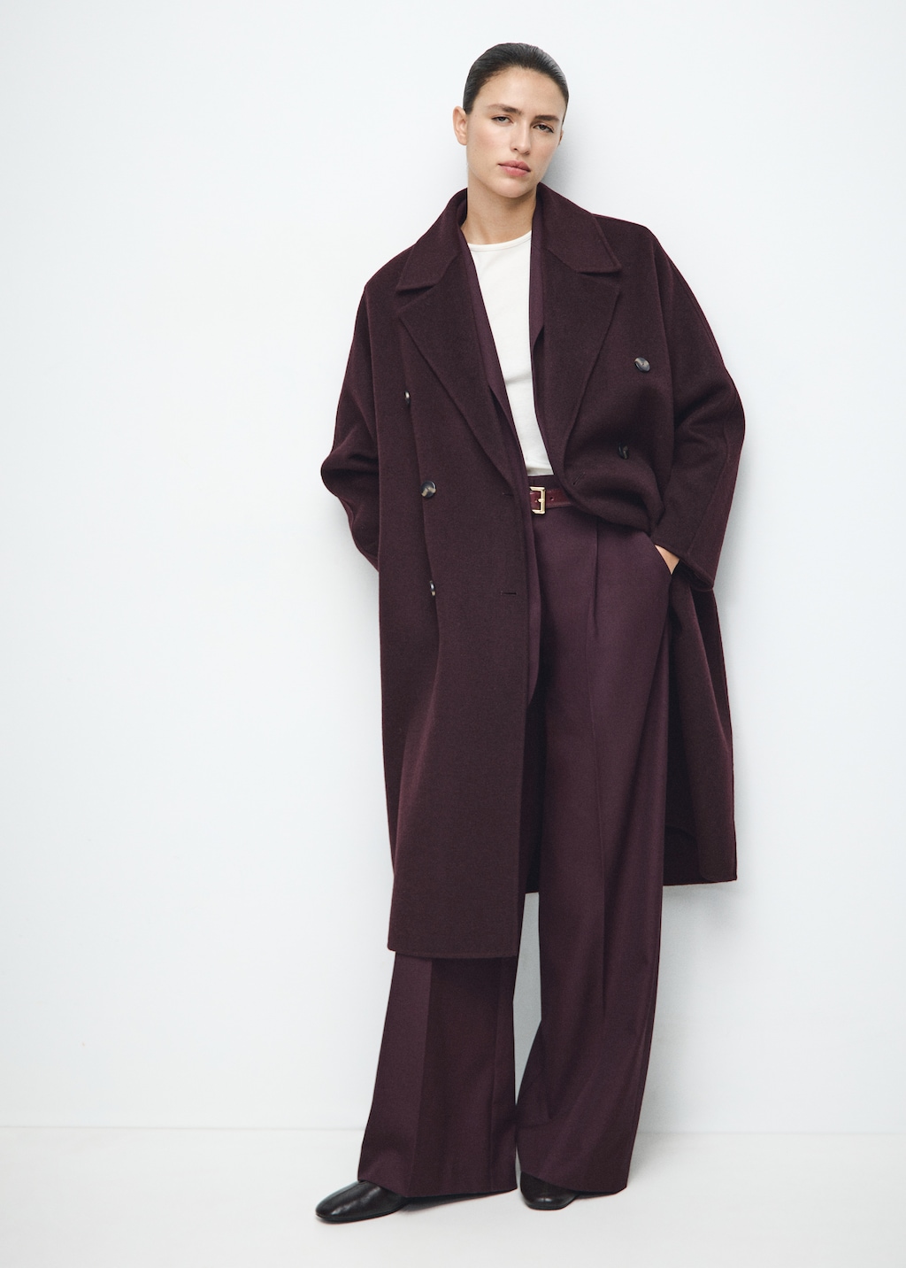 Handmade oversized wool coat - Women | MANGO India