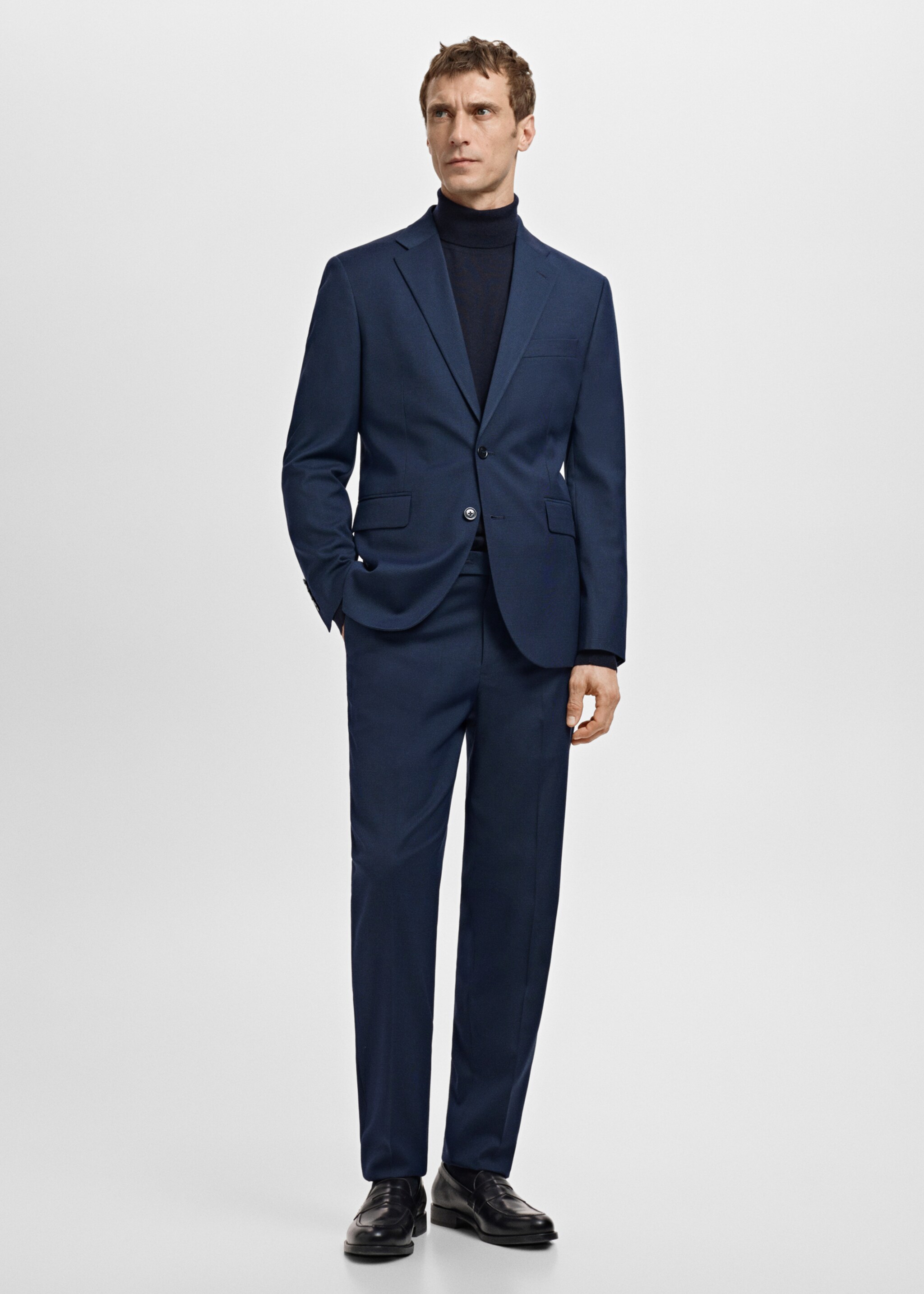 Milan slim-fit suit jacket - General plane, Dark Navy. Ref: 27061222-00.
