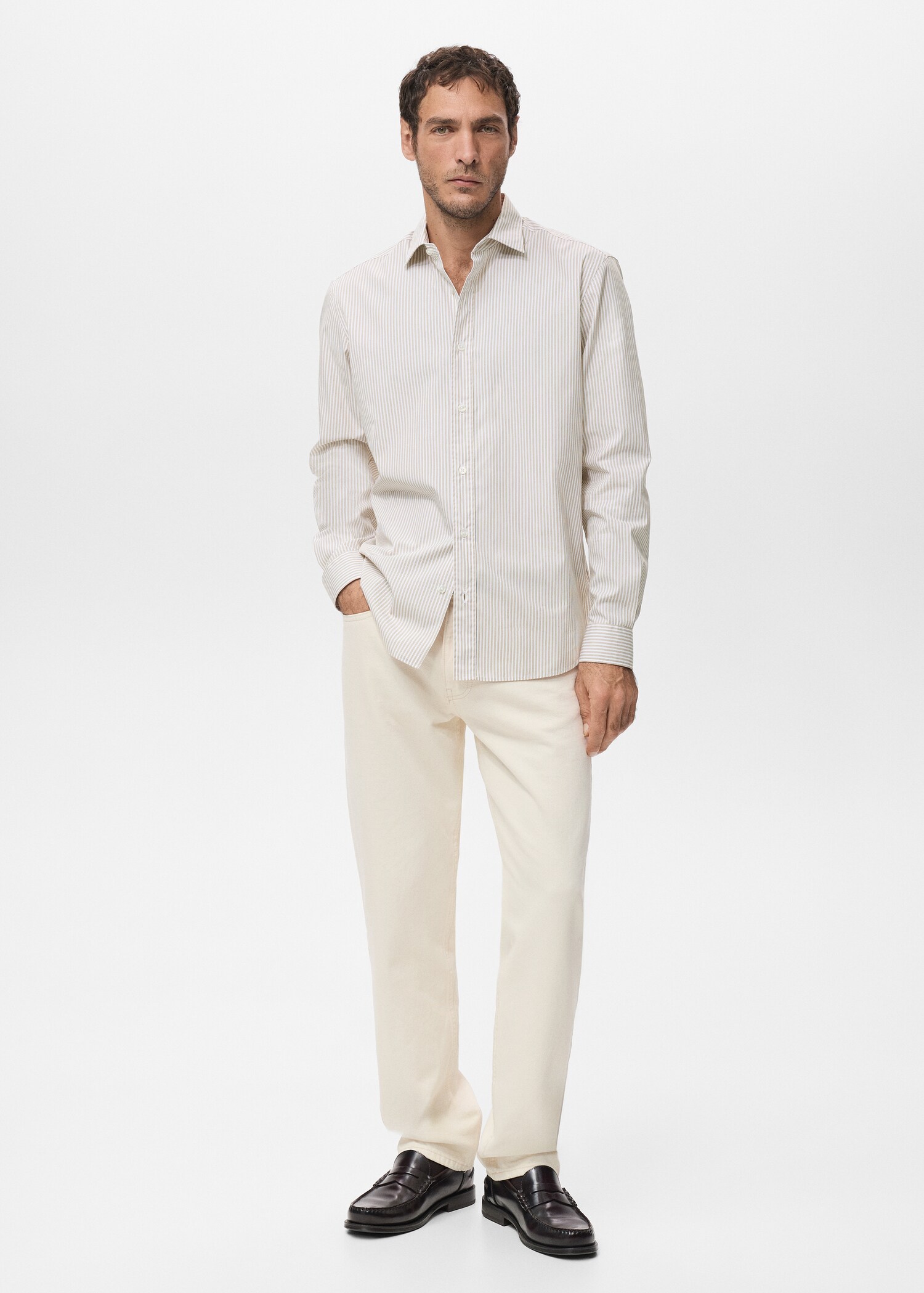 Chemise coton rayures regular-fit - Plan général