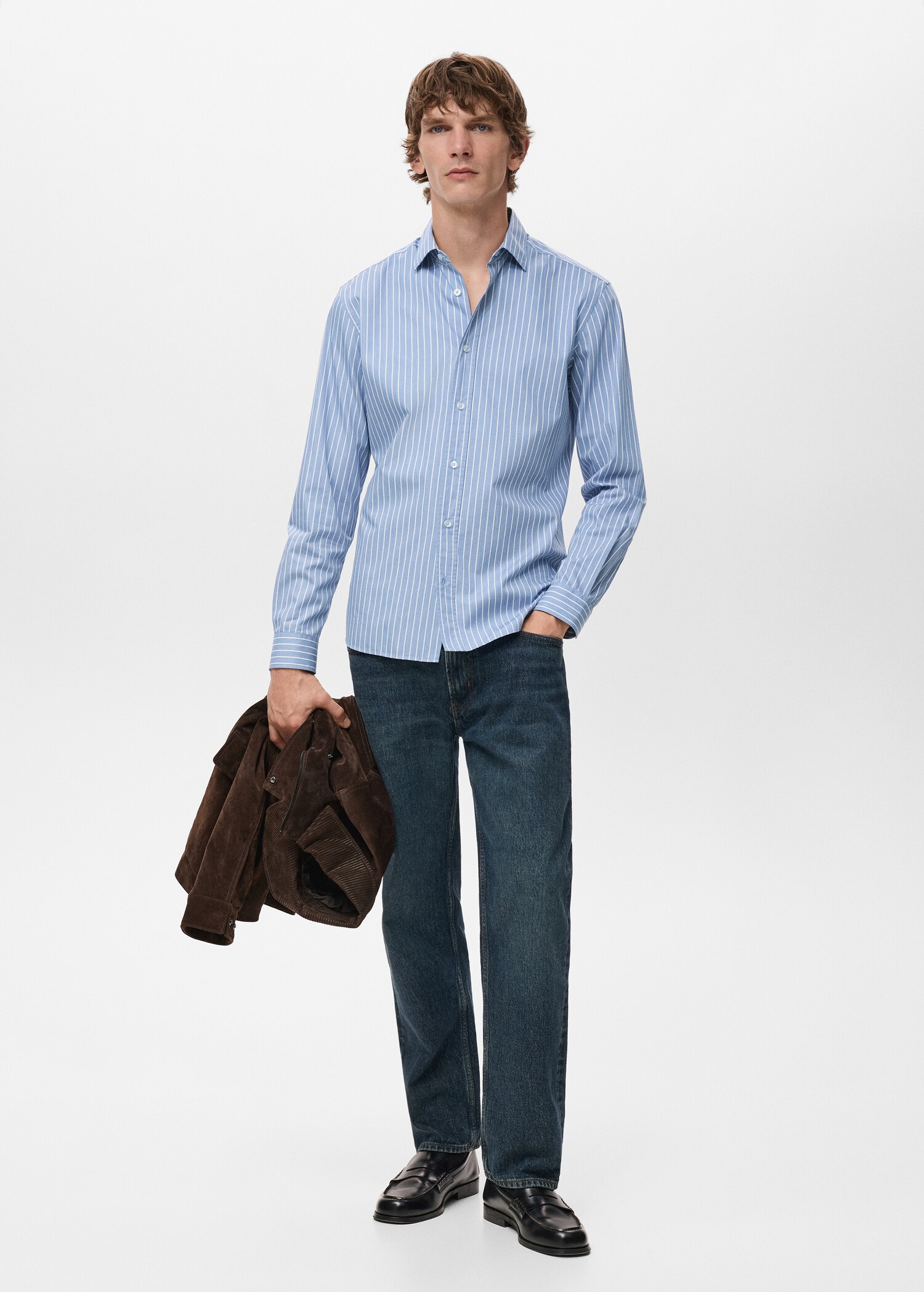 Chemise coton rayures regular-fit - Plan général