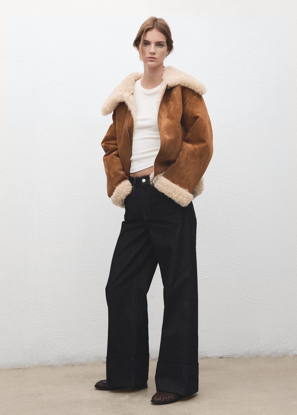 Mango Double-faced shearling jacket