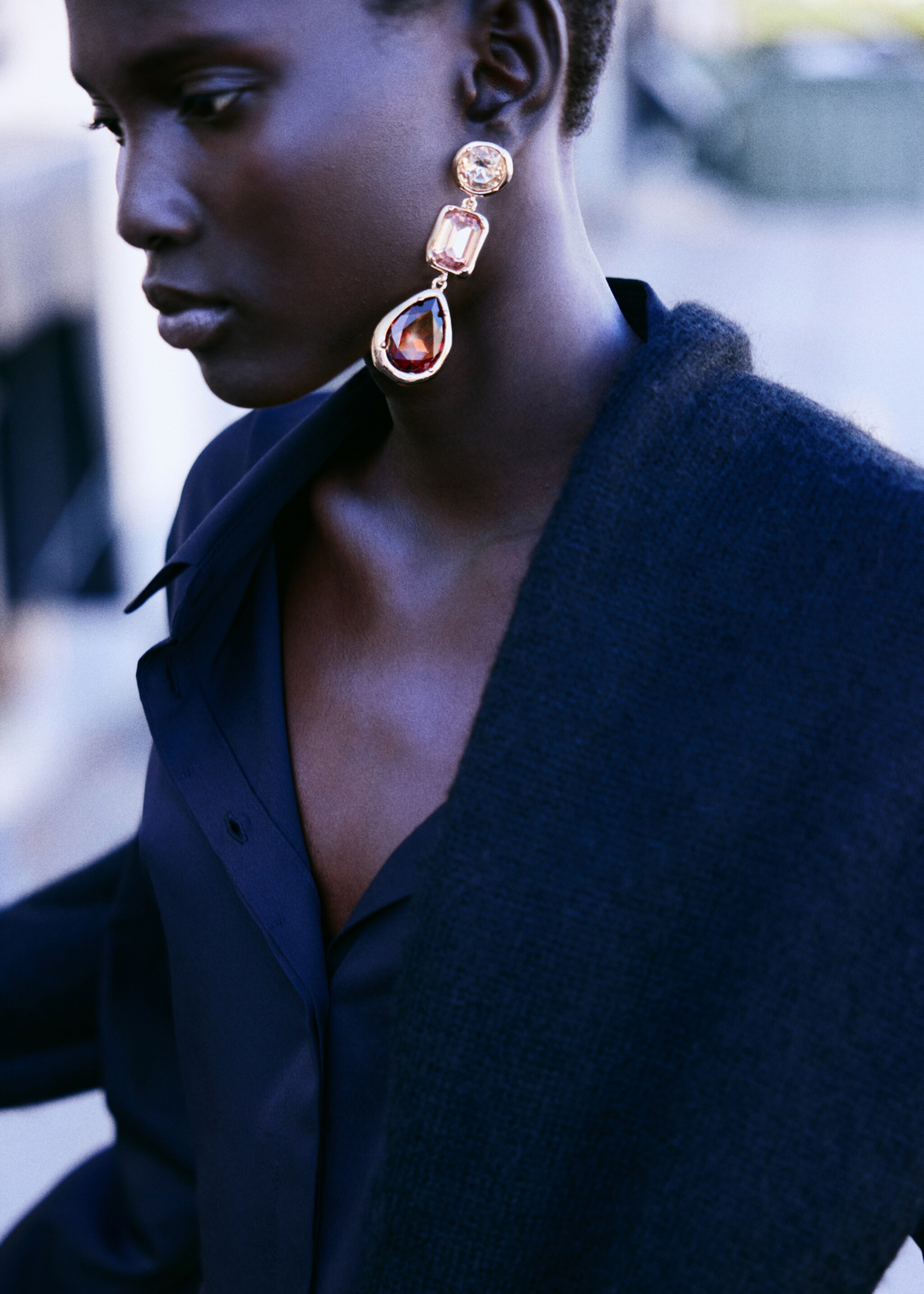 Combined long earrings - General plane, Gold. Ref: 27061236-00.