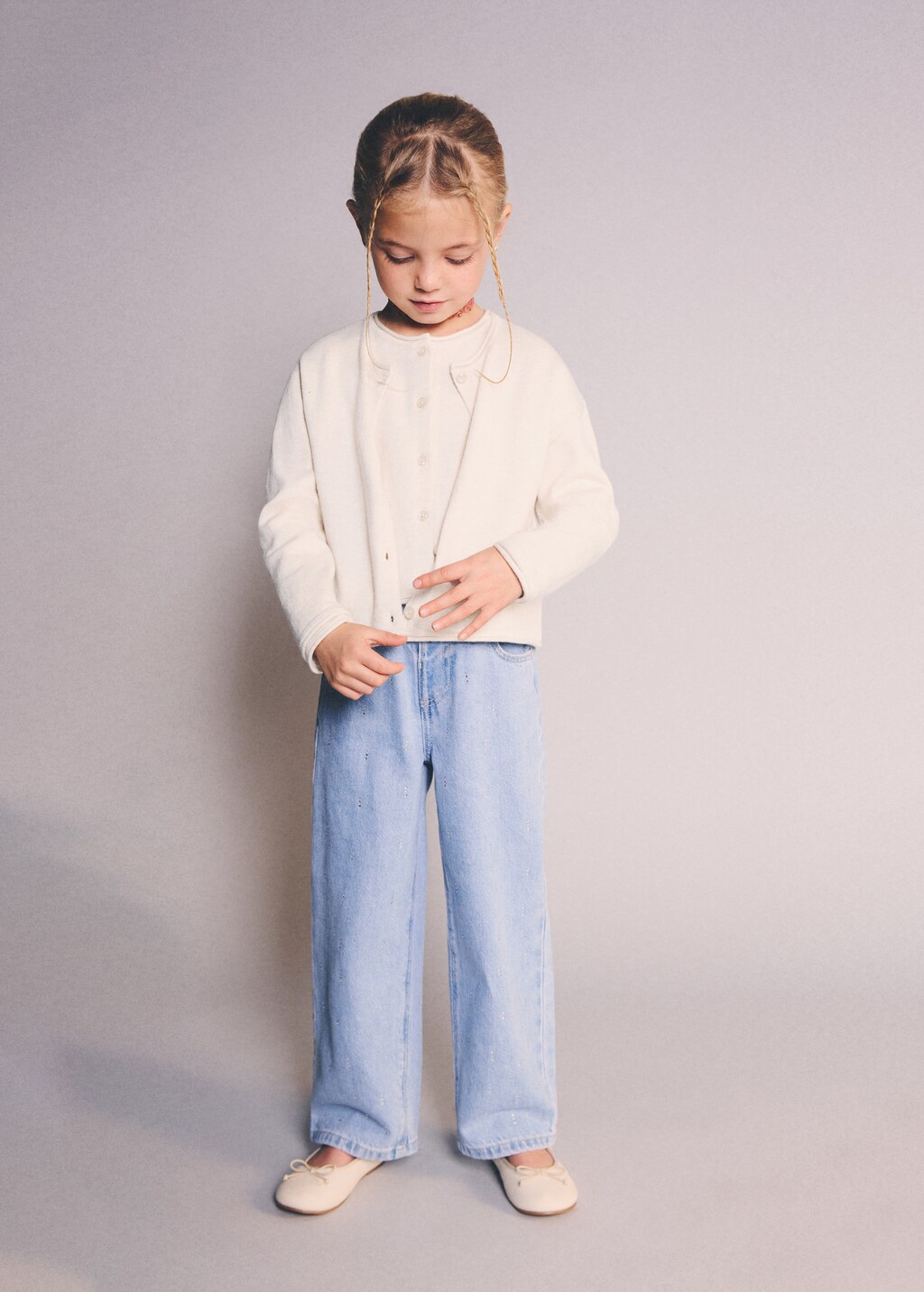 Knitted Button Cardigan - Beige main image 1