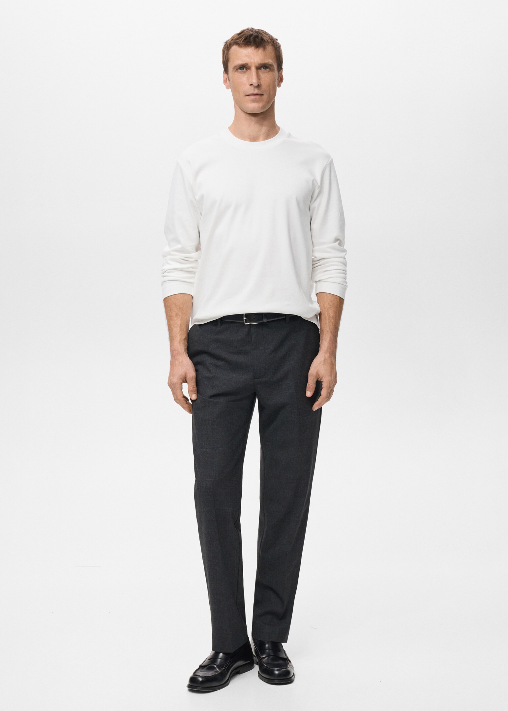 Long sleeve regular fit T-shirt - General plane, White. Ref: 27061254-00.