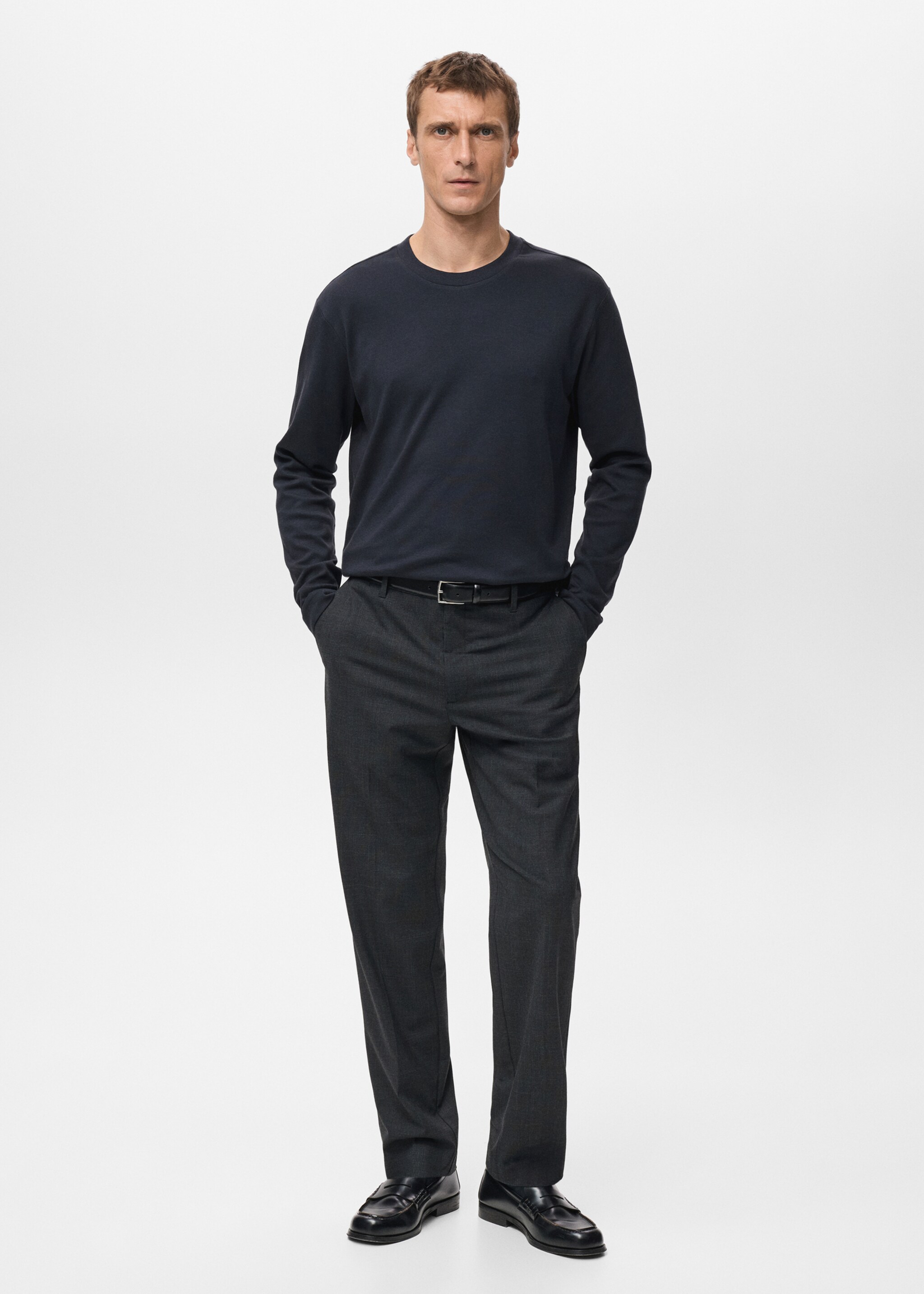 Long sleeve regular fit T-shirt - General plane, Navy. Ref: 27061254-00.