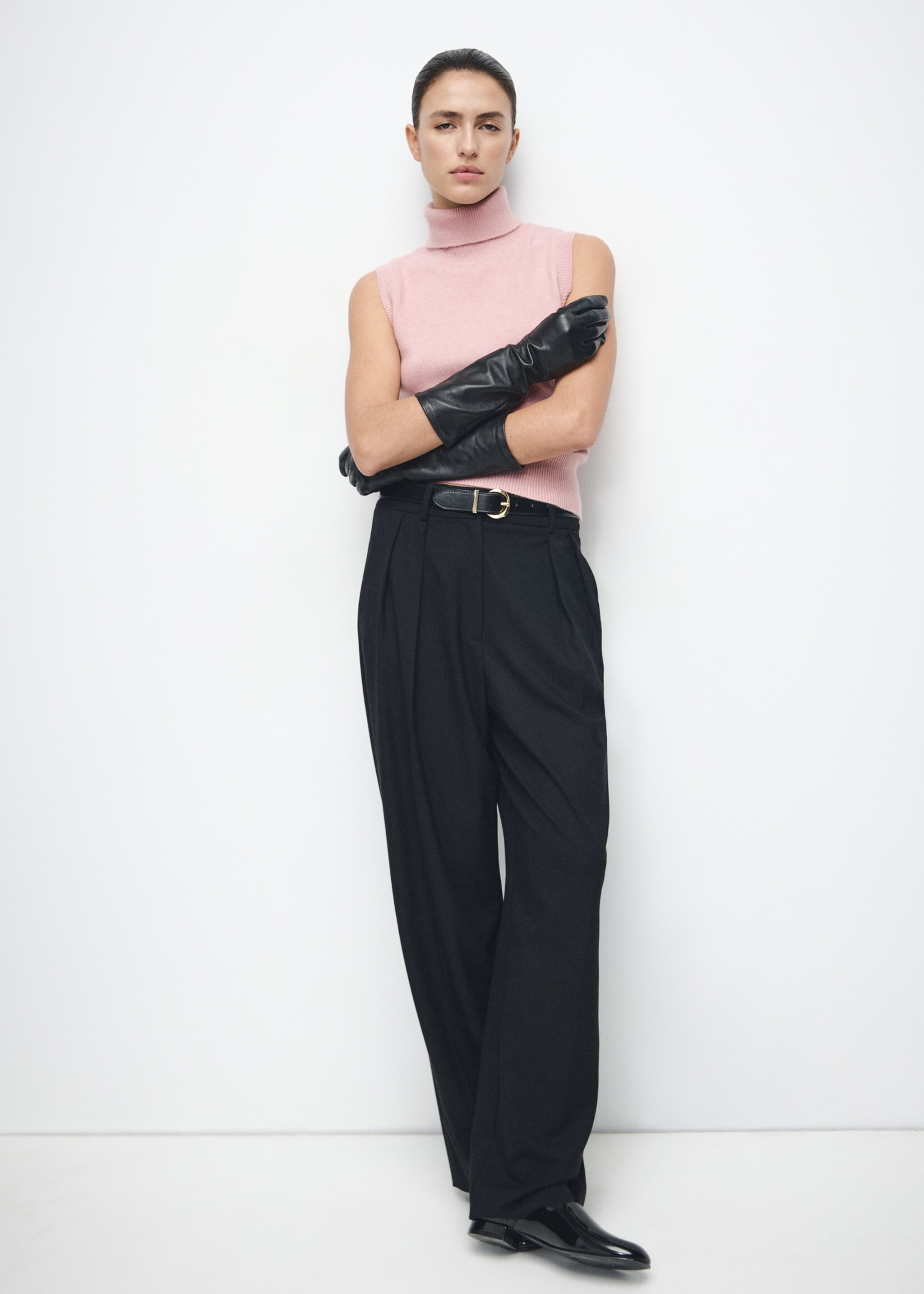 Turtleneck knit top - General plane, Pale Pink. Ref: 27061263-00.